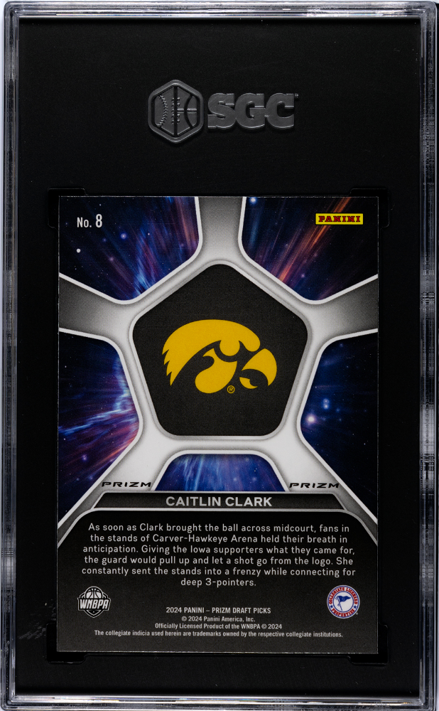 2024 Panini Prizm D.P. Caitlin Clark Deep Space Silver Rookie #8 SGC 9.5 Iowa