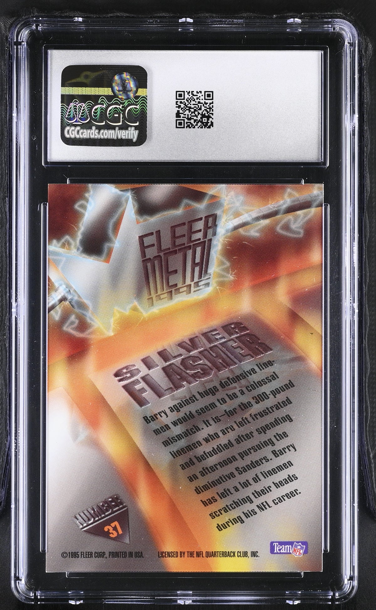 1995 Fleer Metal Barry Sanders Silver Flasher #37 CGC 7 Detroit Cubs