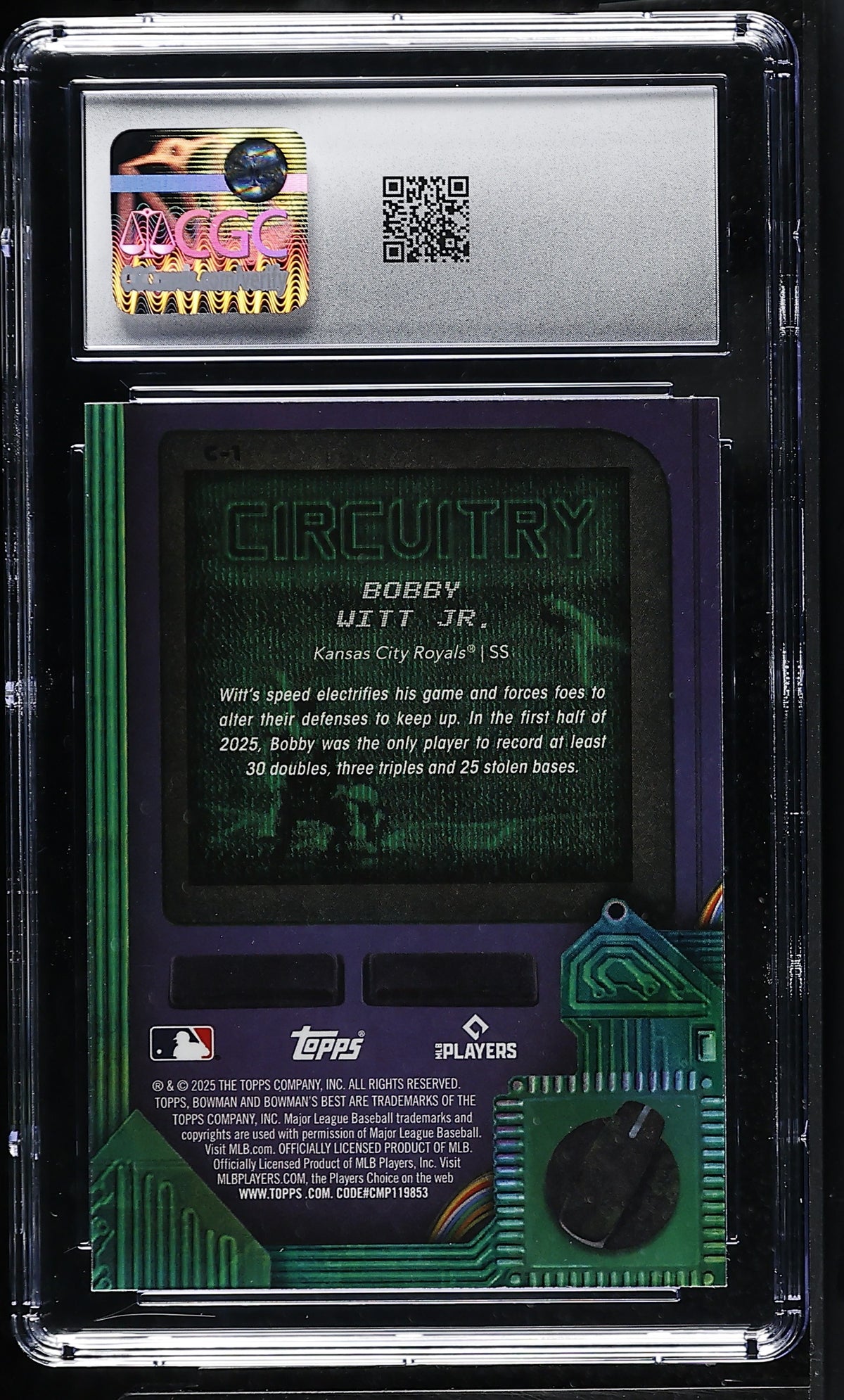 2025 Best Bobby Witt Jr. Circuitry #C-1 CGC 9.5 Kansas City Royals