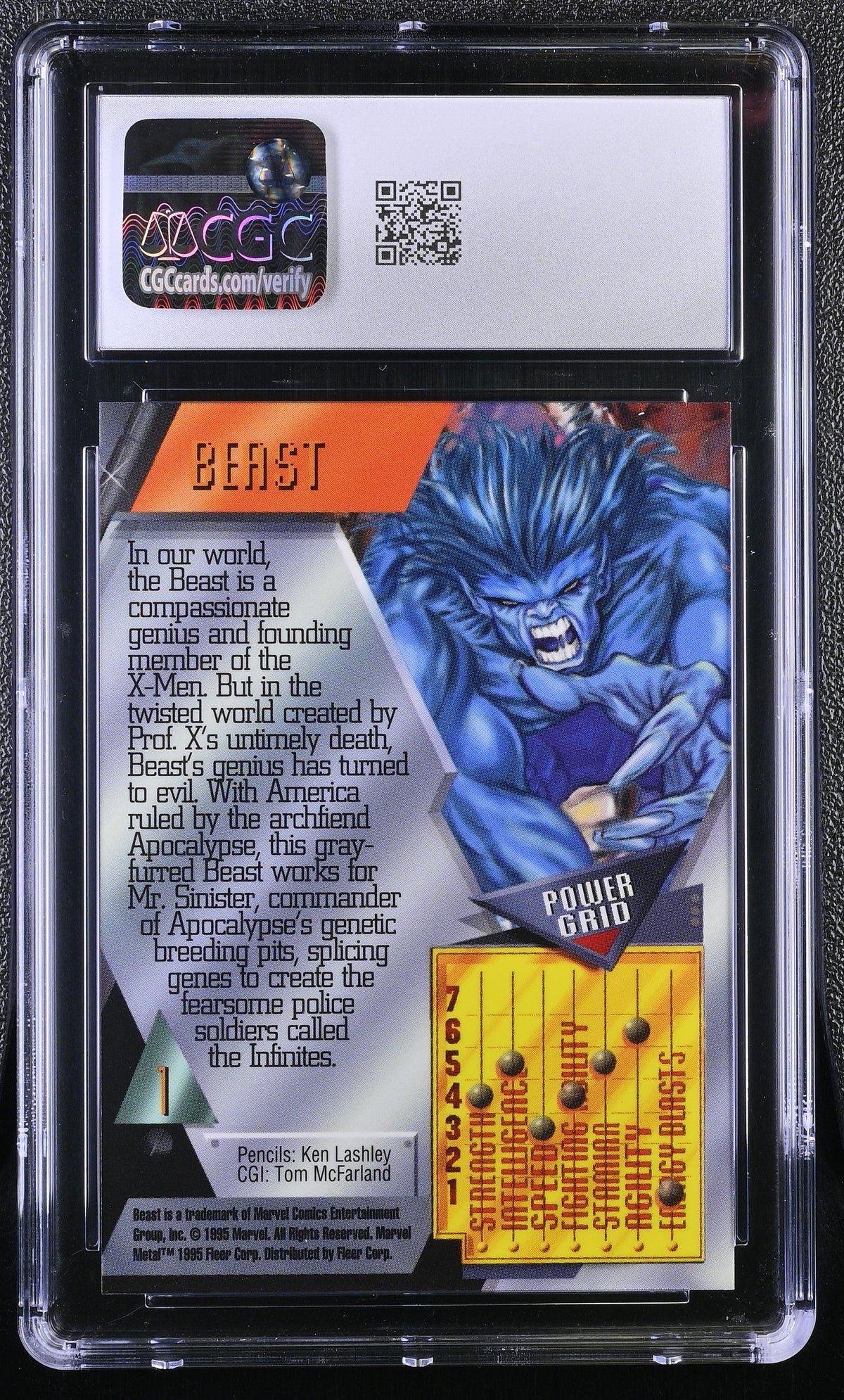 1995 Fleer Marvel Metal Inaugural Edition Beast #1 CGC 9.5