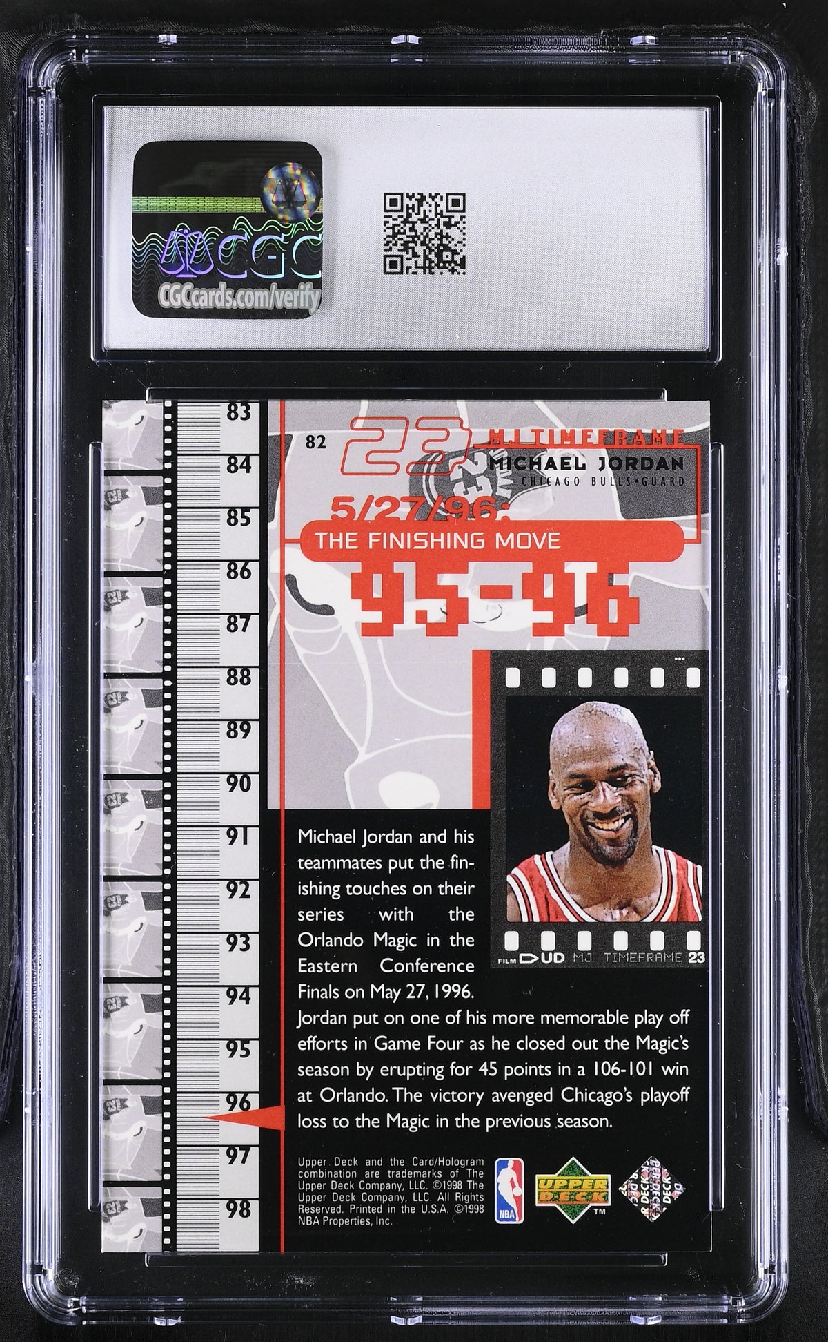 1998 Upper Deck MJ Living Legend Michael Jordan #82 CGC 9 Chicago Bulls