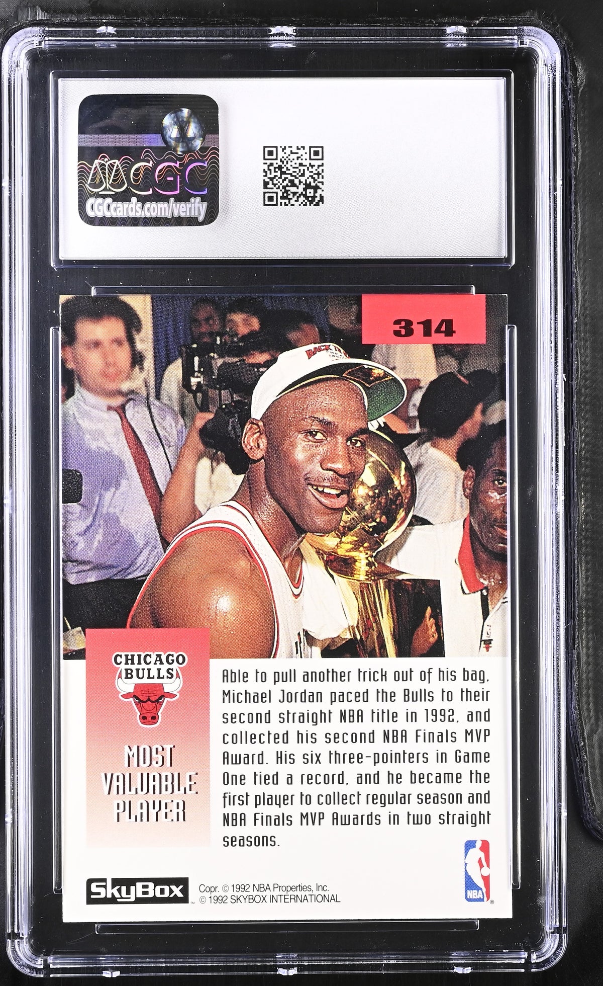 1992-93 Skybox Michael Jordan #314 CGC 9.5 Chicago Bulls