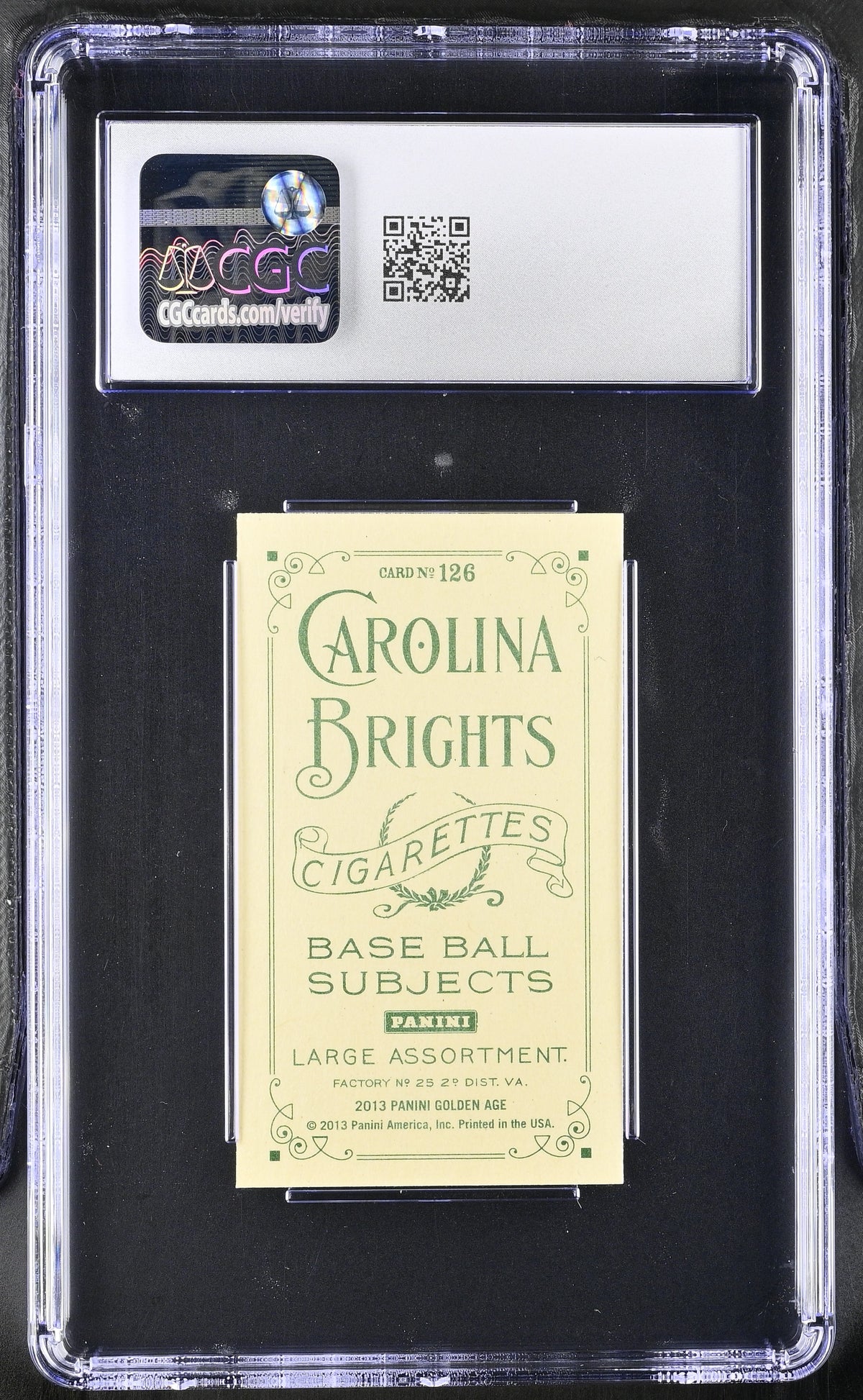 2013 Panini Golden Age Stan Lee Carolina Brights Green Back Mini #126 CGC 10