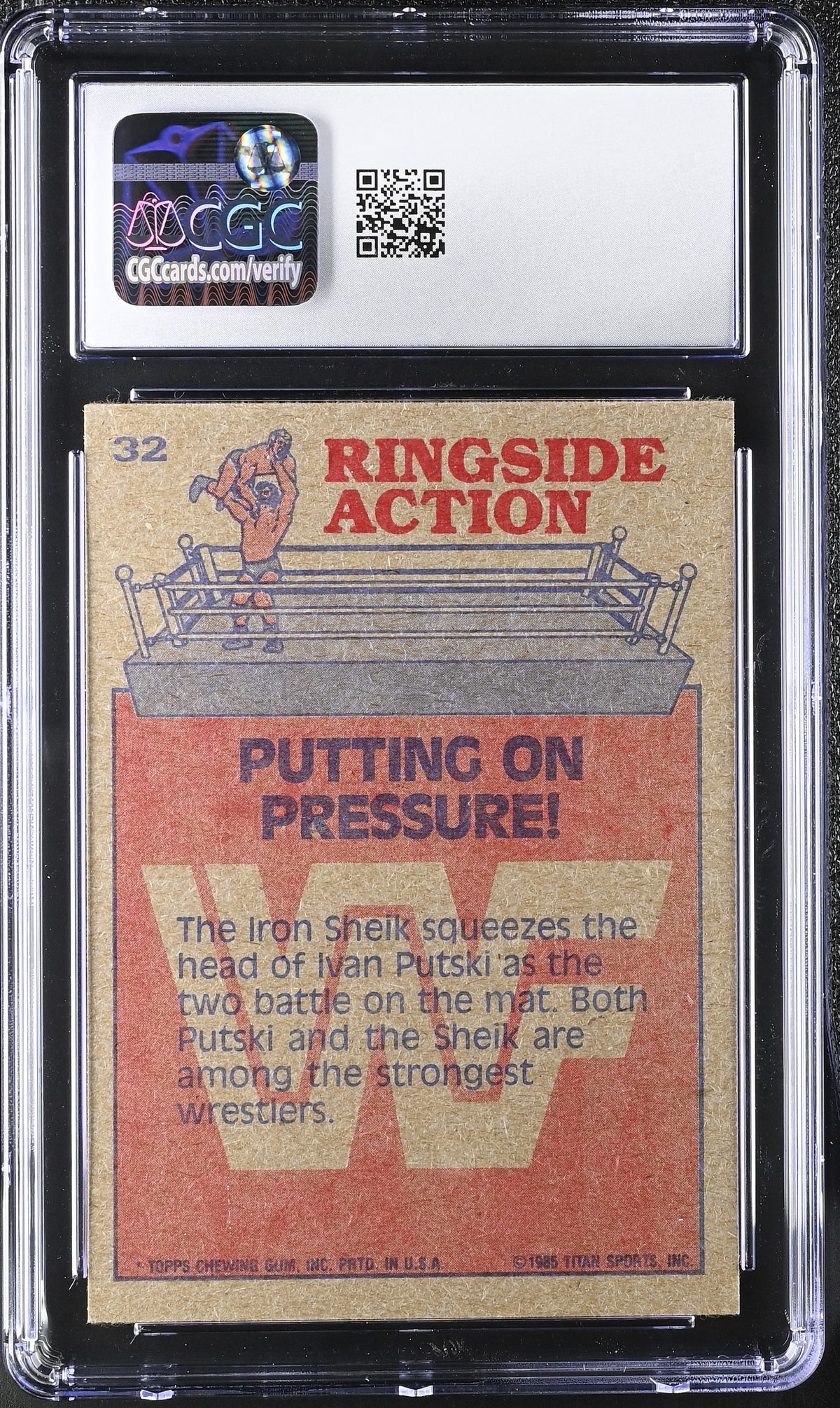 1985 Topps WWF Putting on the Pressure! #32 CGC 9
