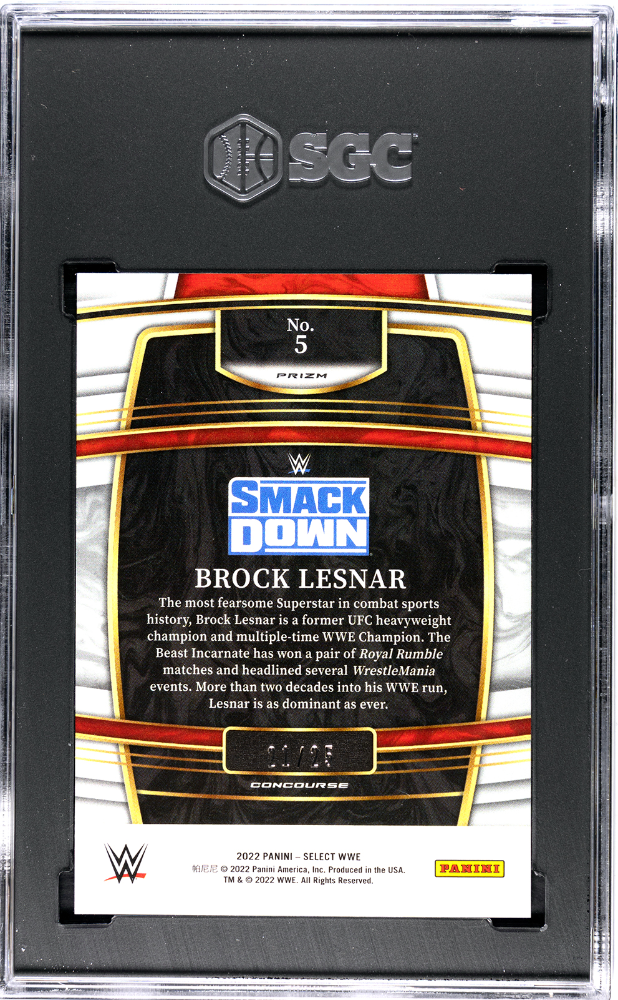 2022 Panini Select Wwe Brock Lesnar Tie Dye Prizm /25 #5 SGC 9.5