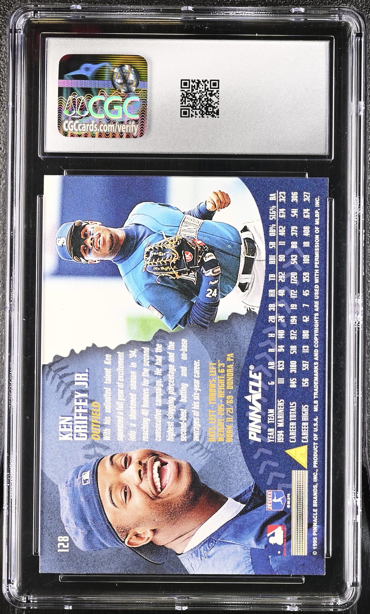 1995 Pinnacle Ken Griffey Jr. #128 CGC 9 Seattle Mariners