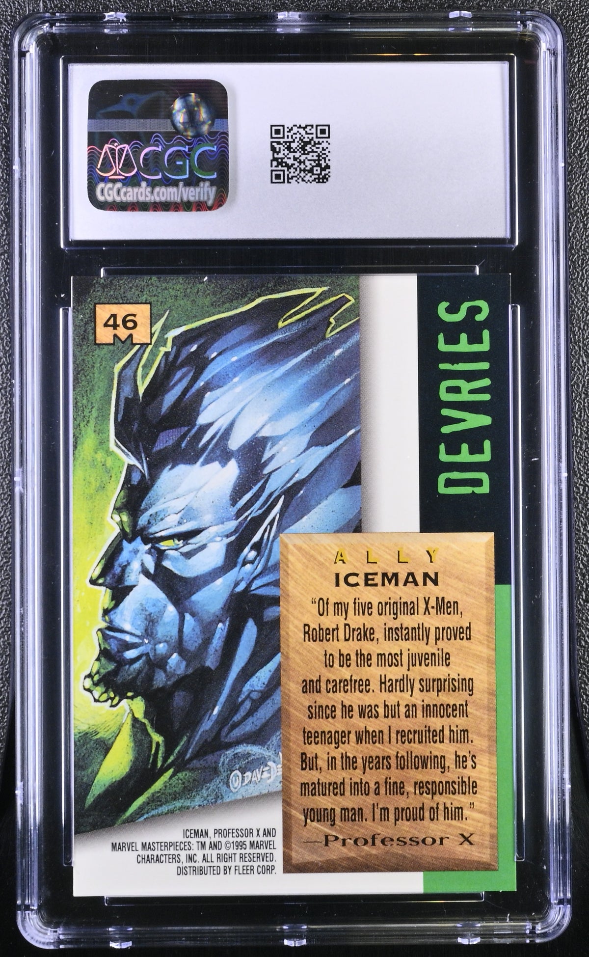 1995 Fleer Marvel Masterpieces Iceman #46 CGC 9.5