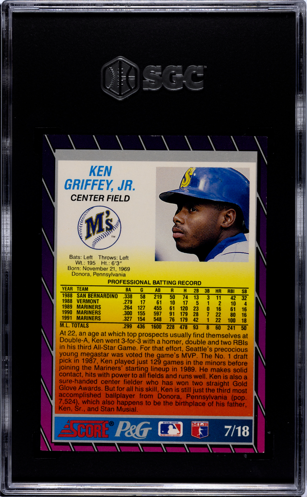1992 Score P&G Ken Griffey JR. #7 SGC 8.5