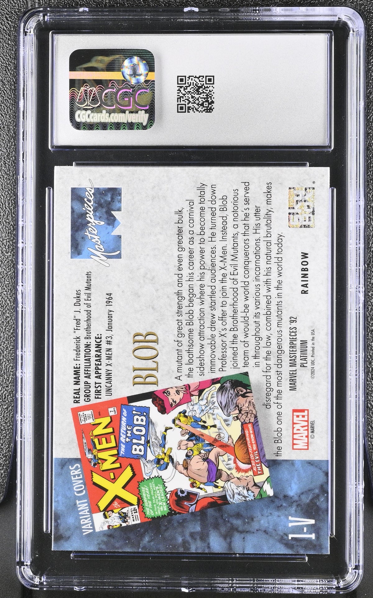2024 Upper Deck Marvel Masterpieces '92 Blob #1-V Variant Covers Rainbow CGC 10