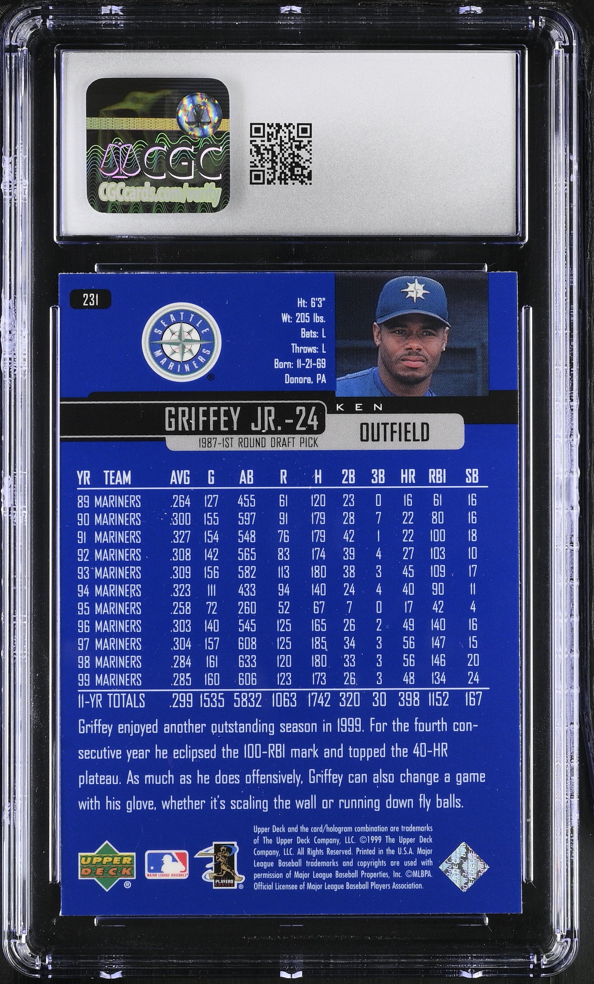 2000 Upper Deck Ken Griffey Jr. #231 CGC 9.5