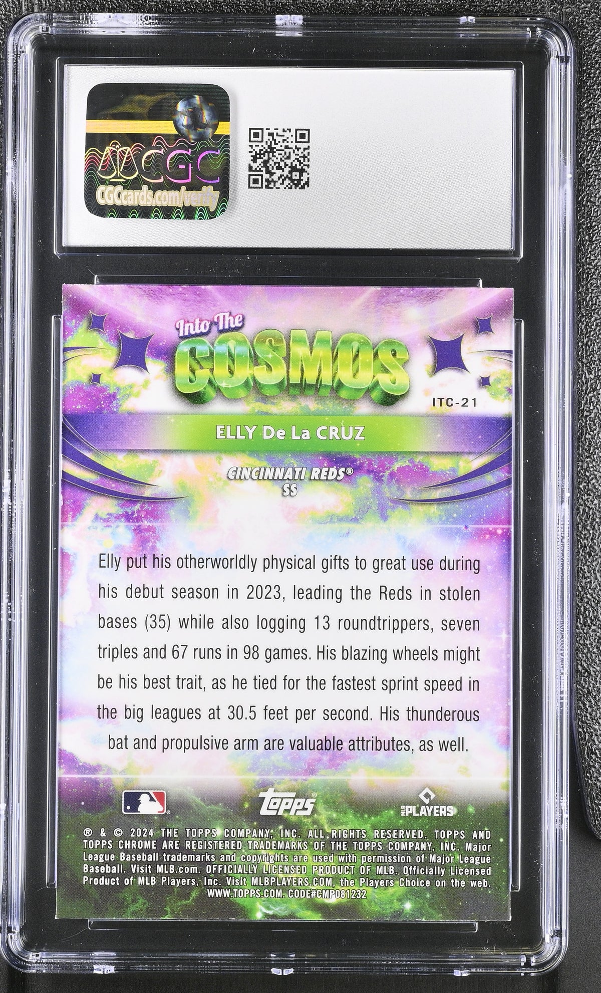 2024 Topps Cosmic Chrome Elly De La Cruz Rookie Into the Cosmos #21 CGC 10 Reds