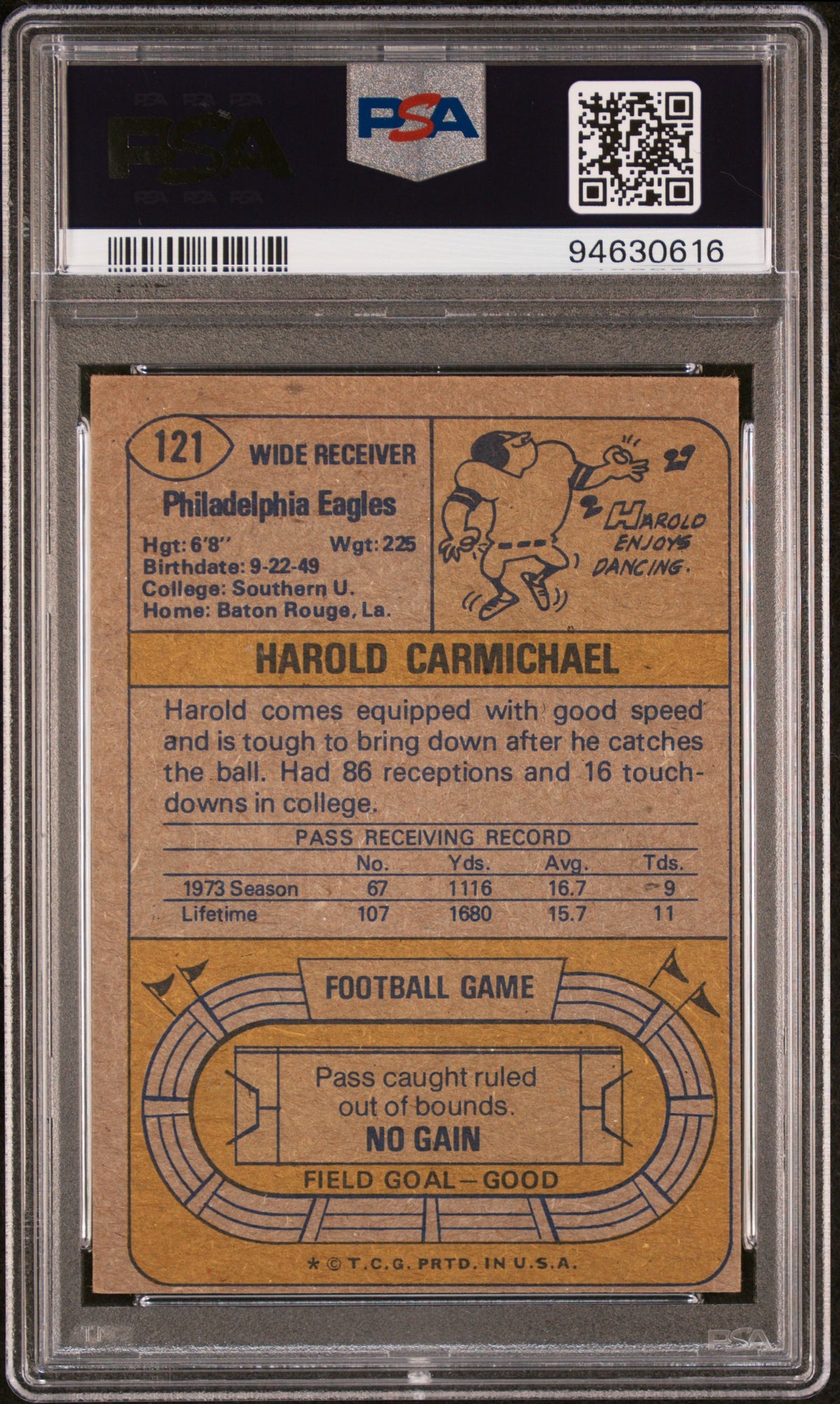 1974 Topps Harold Carmichael #121 PSA 3
