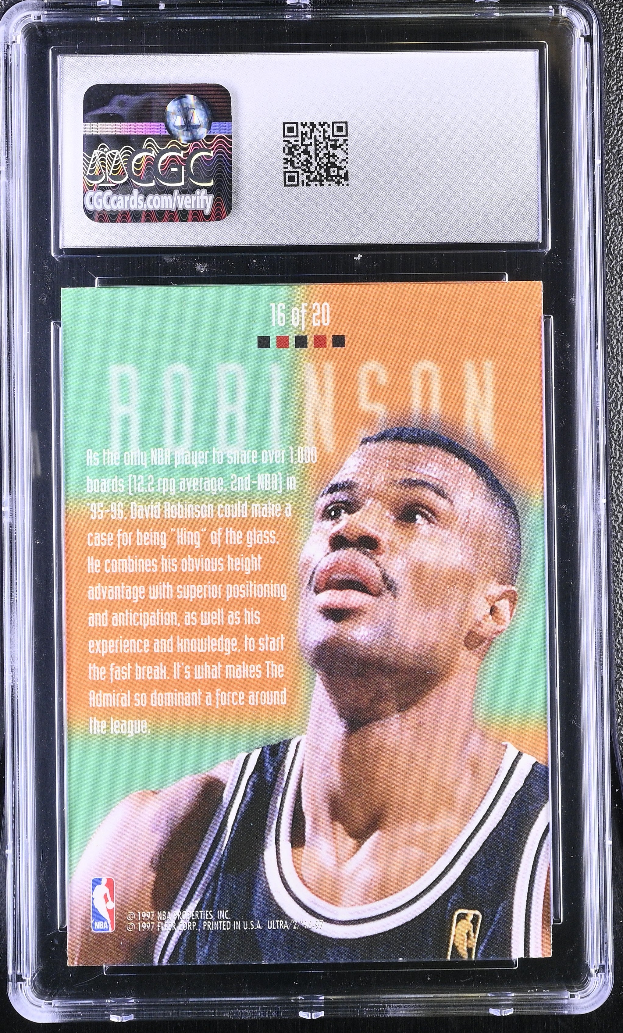 1996-97 Fleer Ultra David Robinson #16 Board Game CGC 8.5