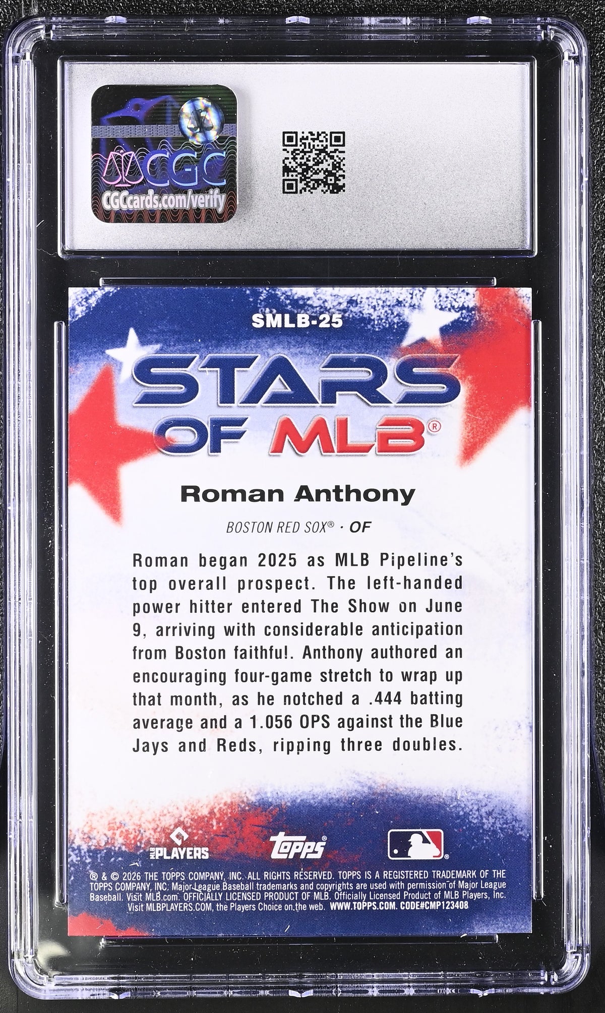 2026 Topps Roman Anthony Rookie Stars of MLB #SMLB-25 CGC 10 Boston Red Sox