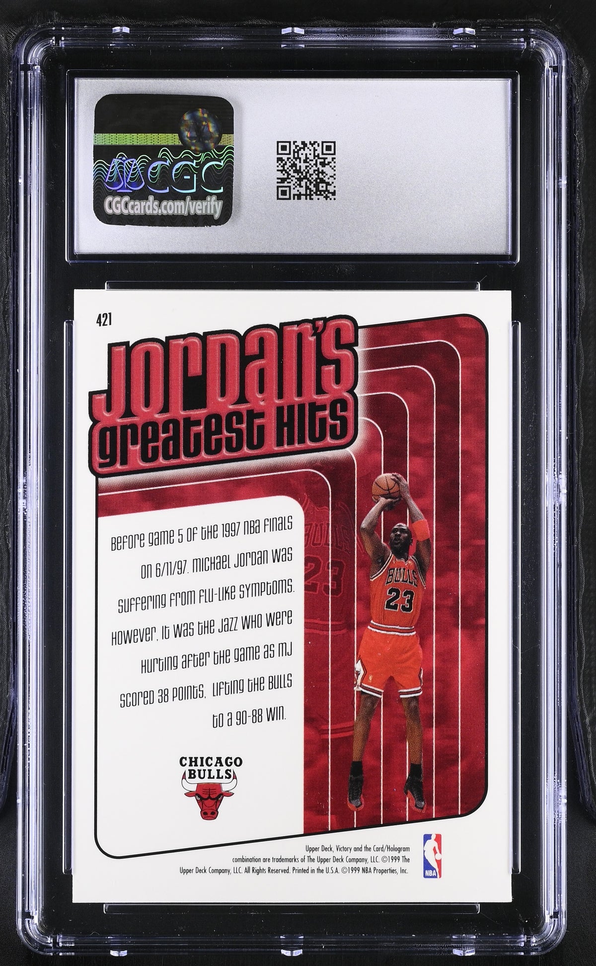 1999-00 Upper Deck Victory Michael Jordan #421 CGC 10 Chicago Bulls