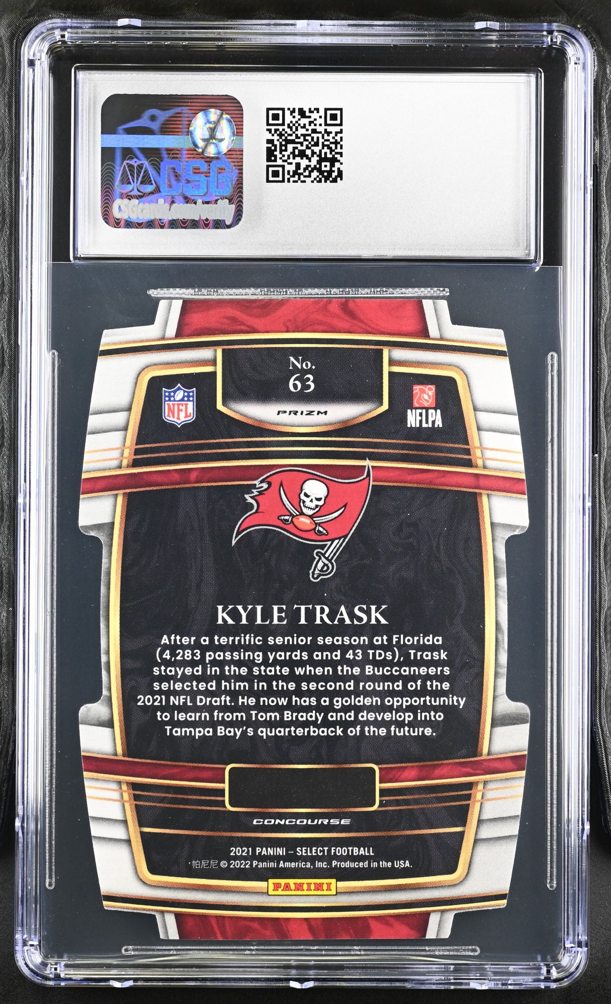 2021 Panini Select Kyle Trask Green & Yellow Die-Cut Rookie #63 CGC 9 Buccaneers