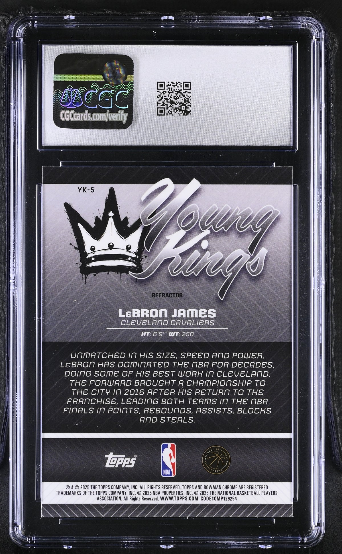 2025-26 Bowman LeBron James Refractor Young Kings #YK-5 CGC 10 Lakers