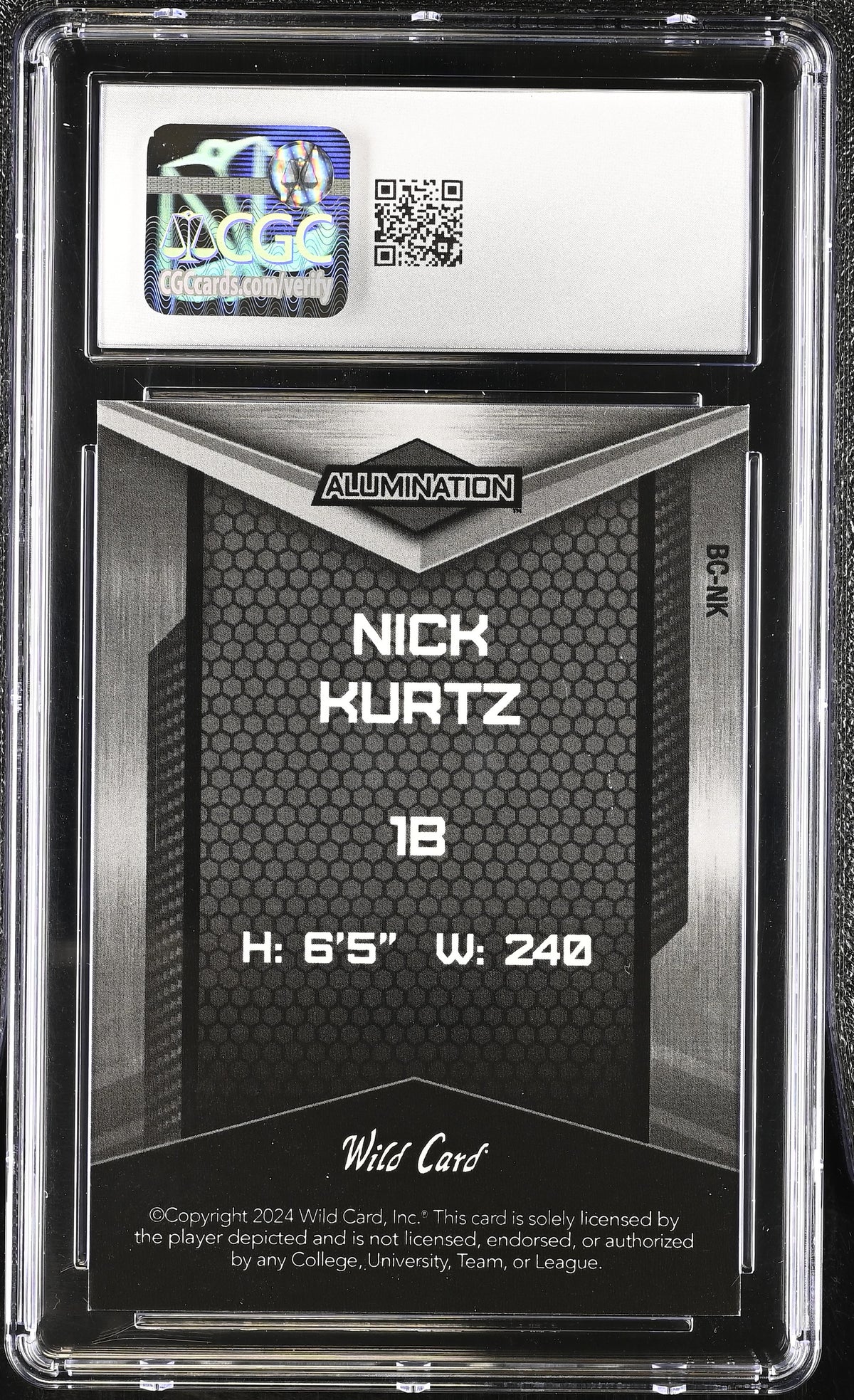 2024 Wild Card Alumination Nick Kurtz Green Rainbow /25 Rookie #BC-NK CGC 10