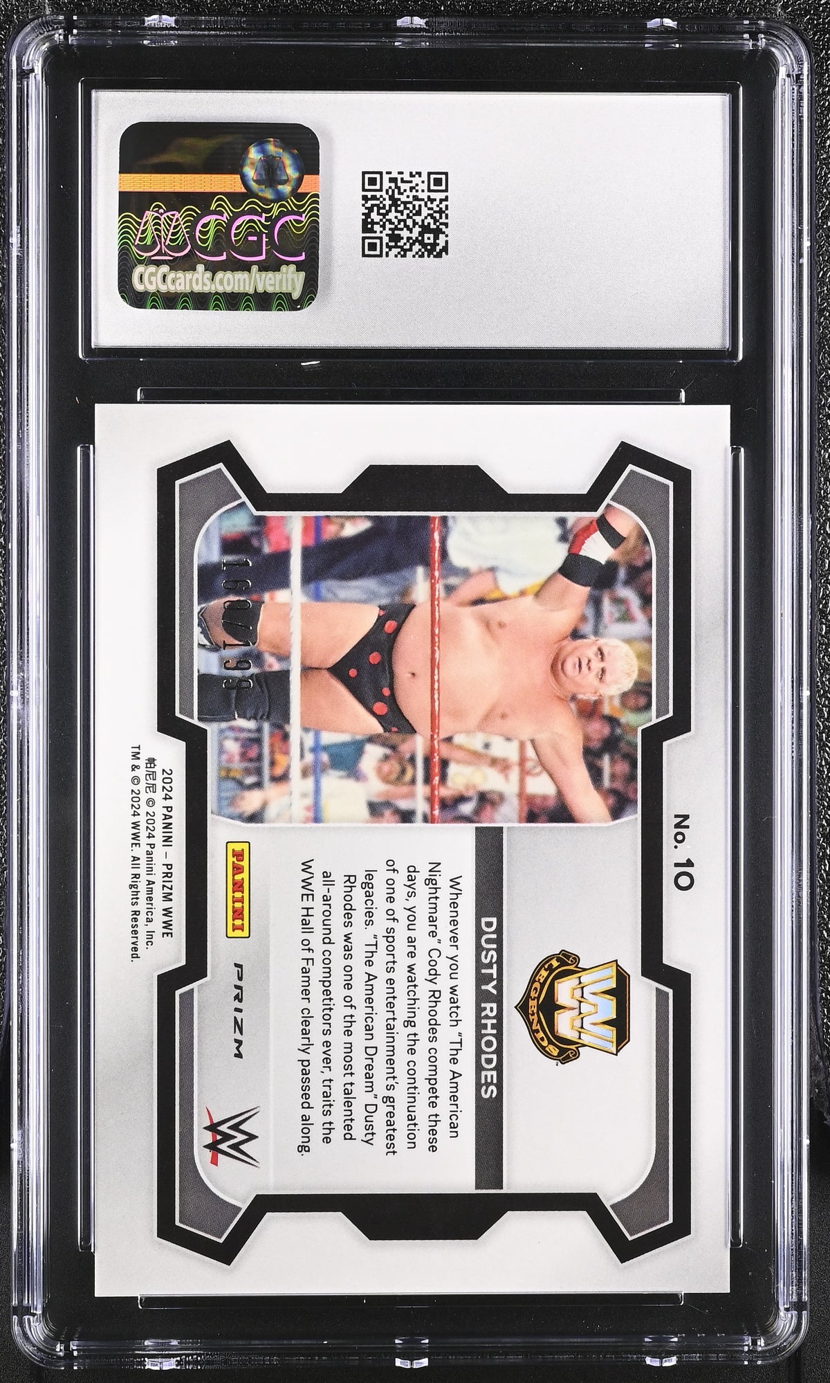 2024 Panini Prizm WWE Dusty Rhodes Premium Box Set /199 #10 CGC 10