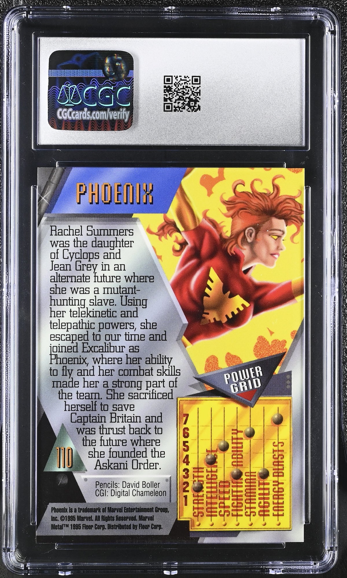 1995 Fleer Marvel Metal Inaugural Edition Phoenix #110 CGC 9.5