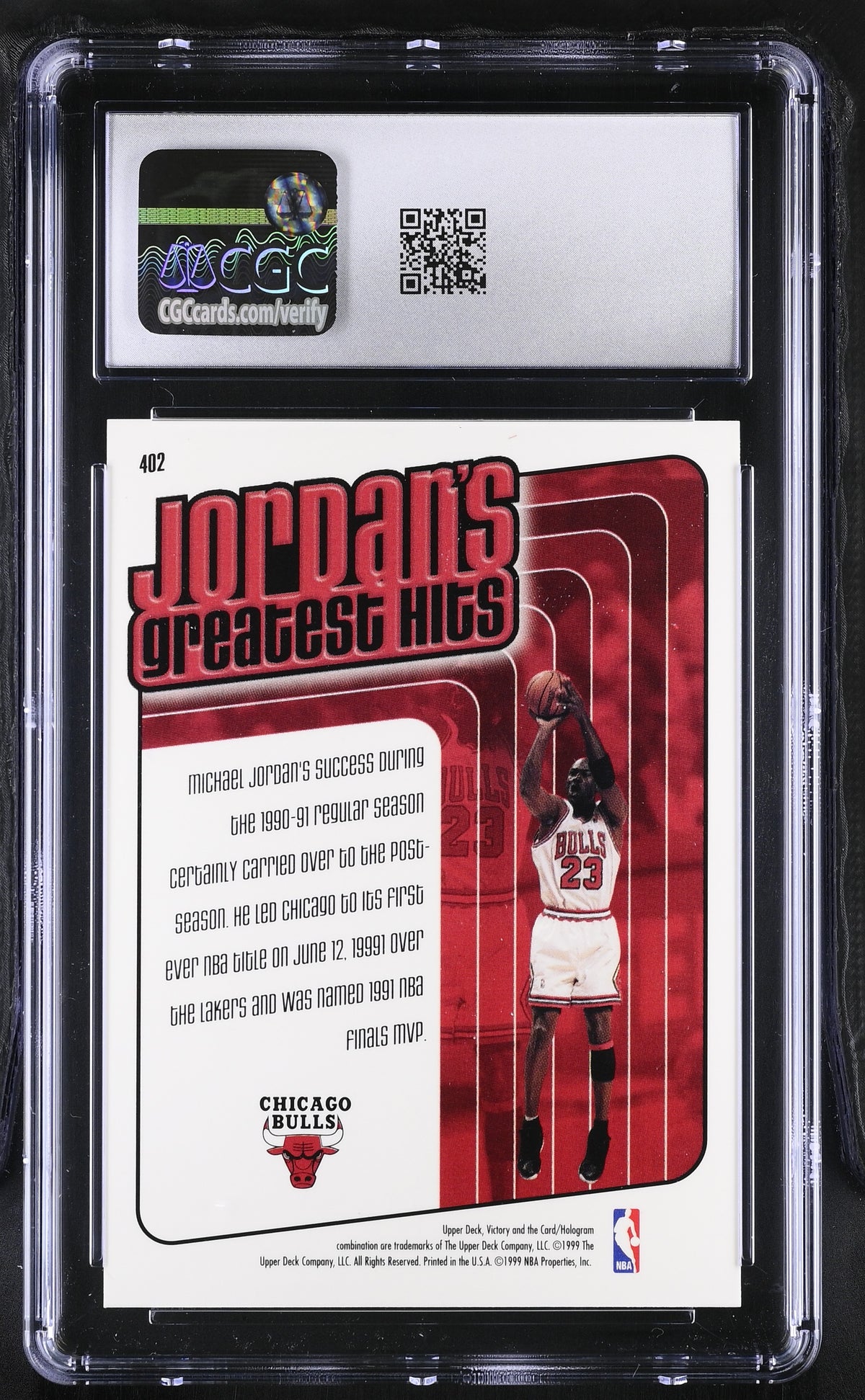 1999-00 Upper Deck Victory Michael Jordan #402 CGC 9 Chicago Bulls