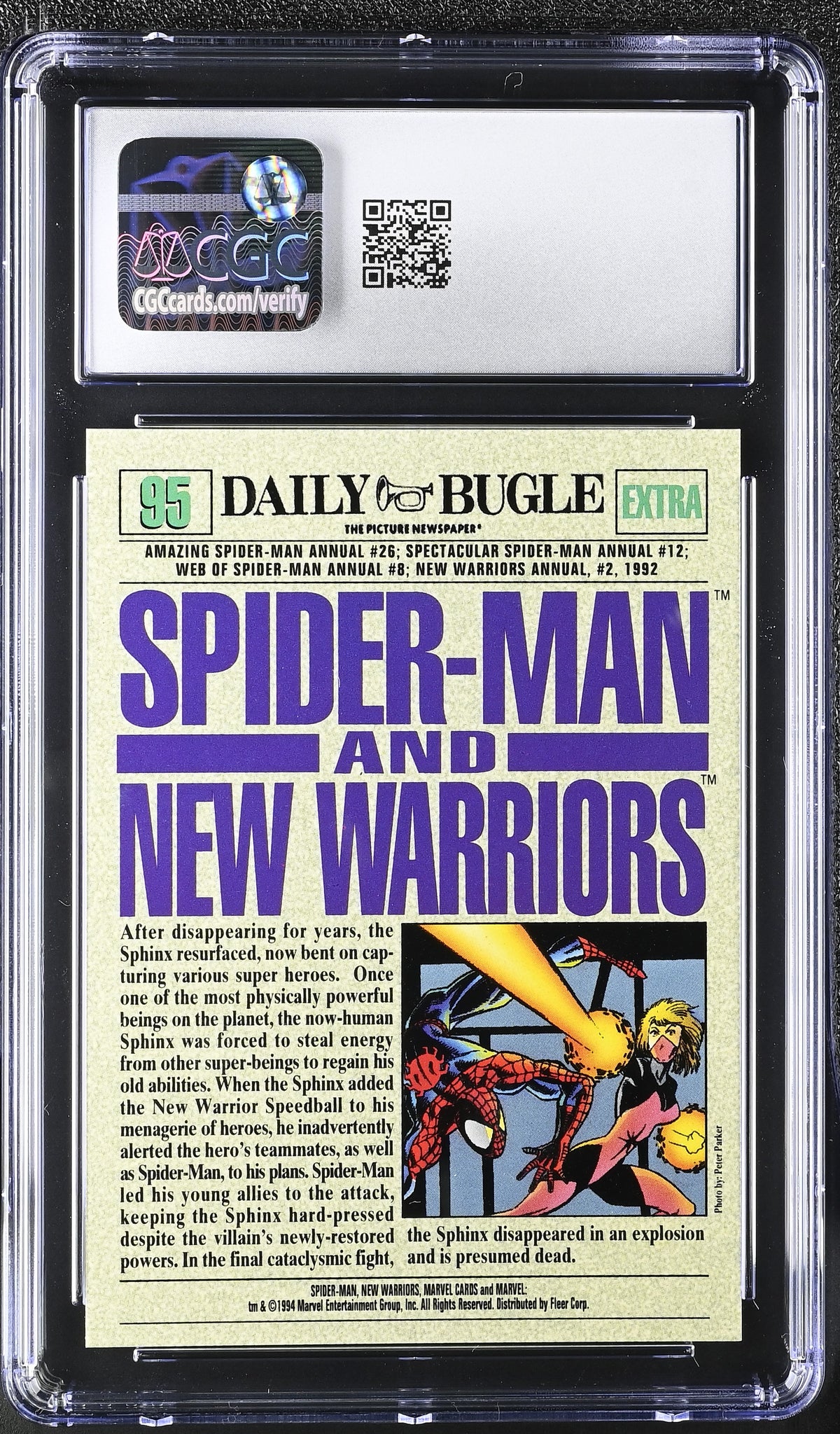 1994 Fleer Amazing Spider-Man Spider-Man & New Warriors #95 CGC 10