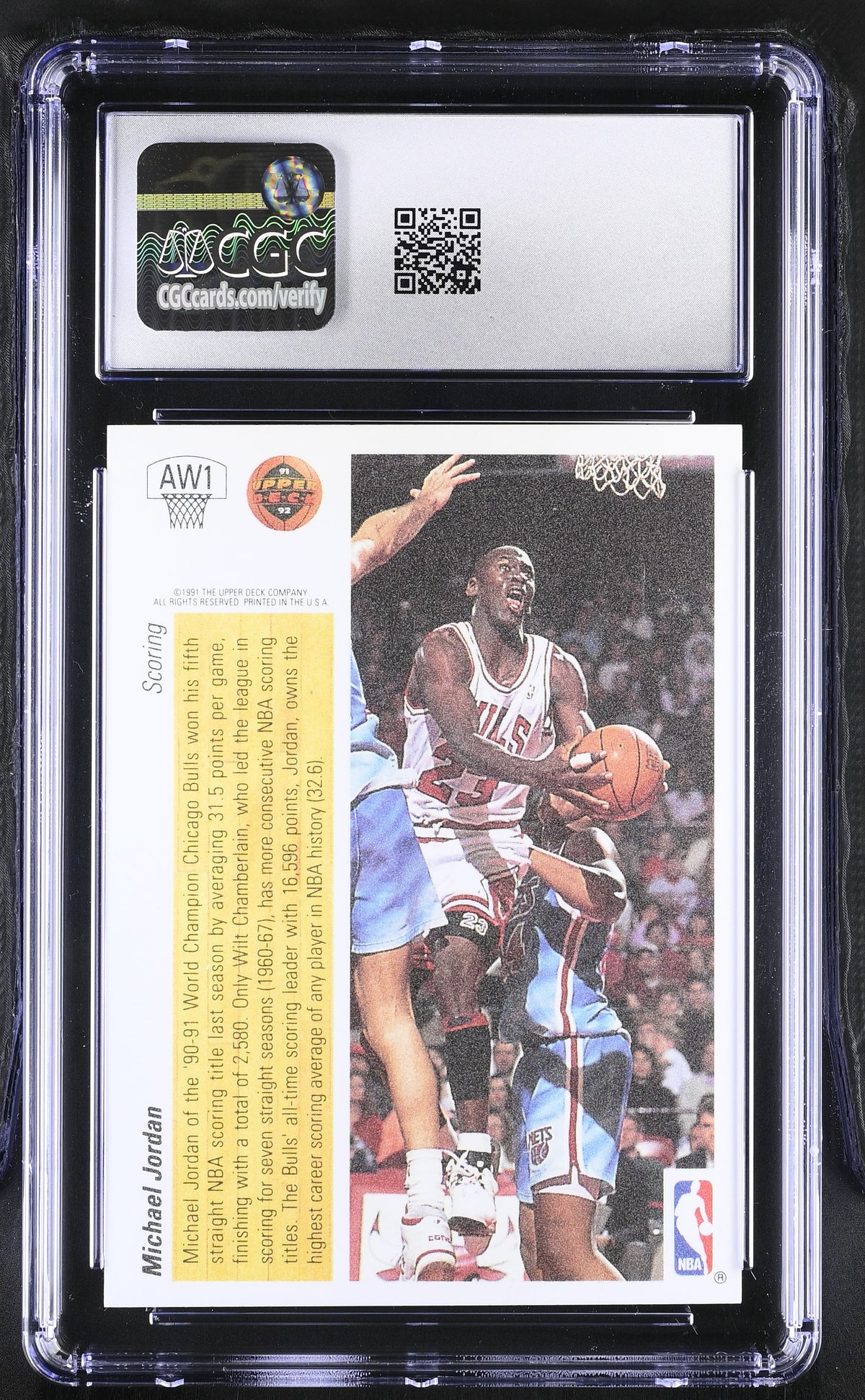 1991-92 Upper Deck Michael Jordan Scoring Award Winner Holograms #AW1 CGC 8.5