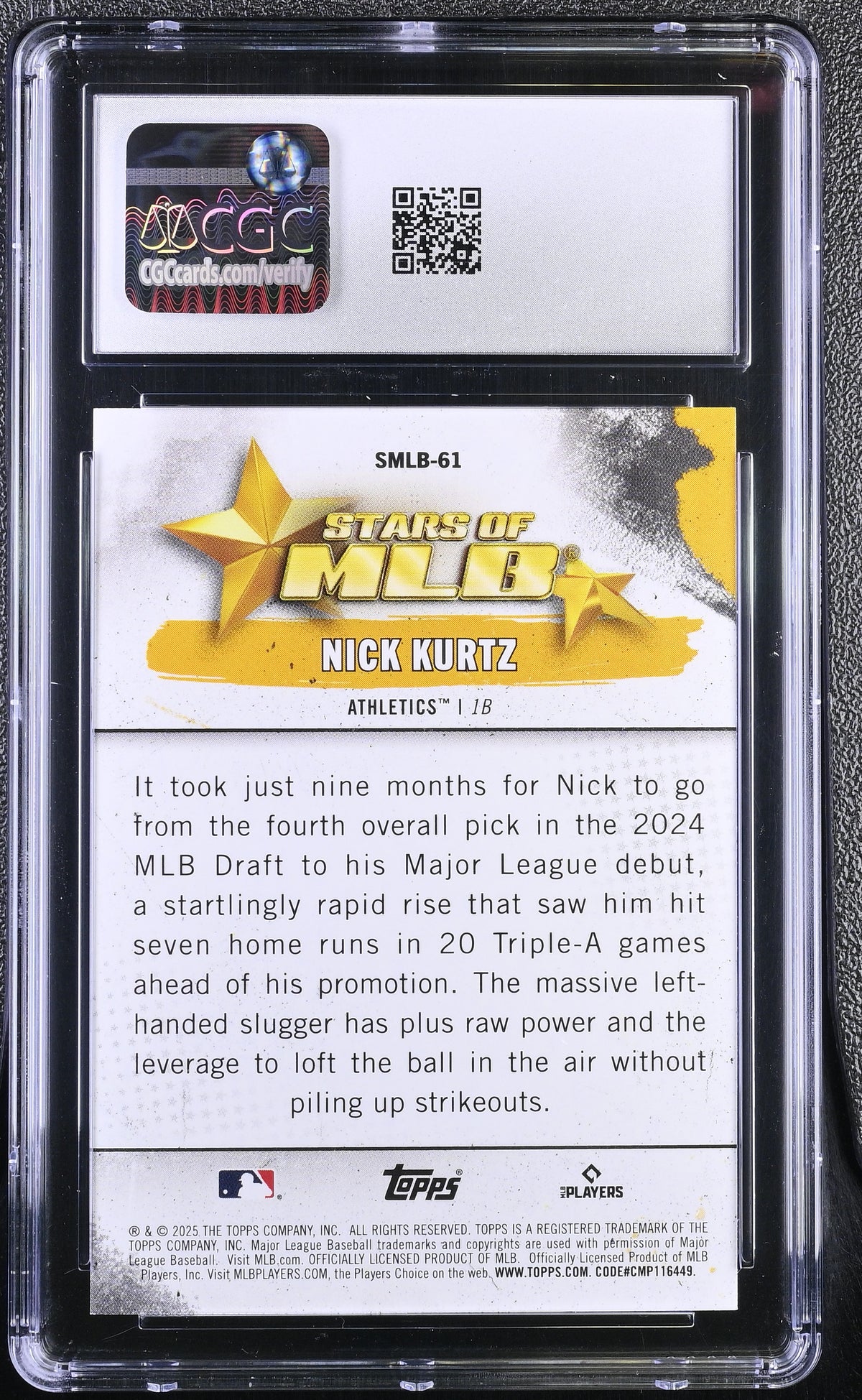 2025 Topps Update Nick Kurtz Stars of MLB #SMLB-61 CGC 10