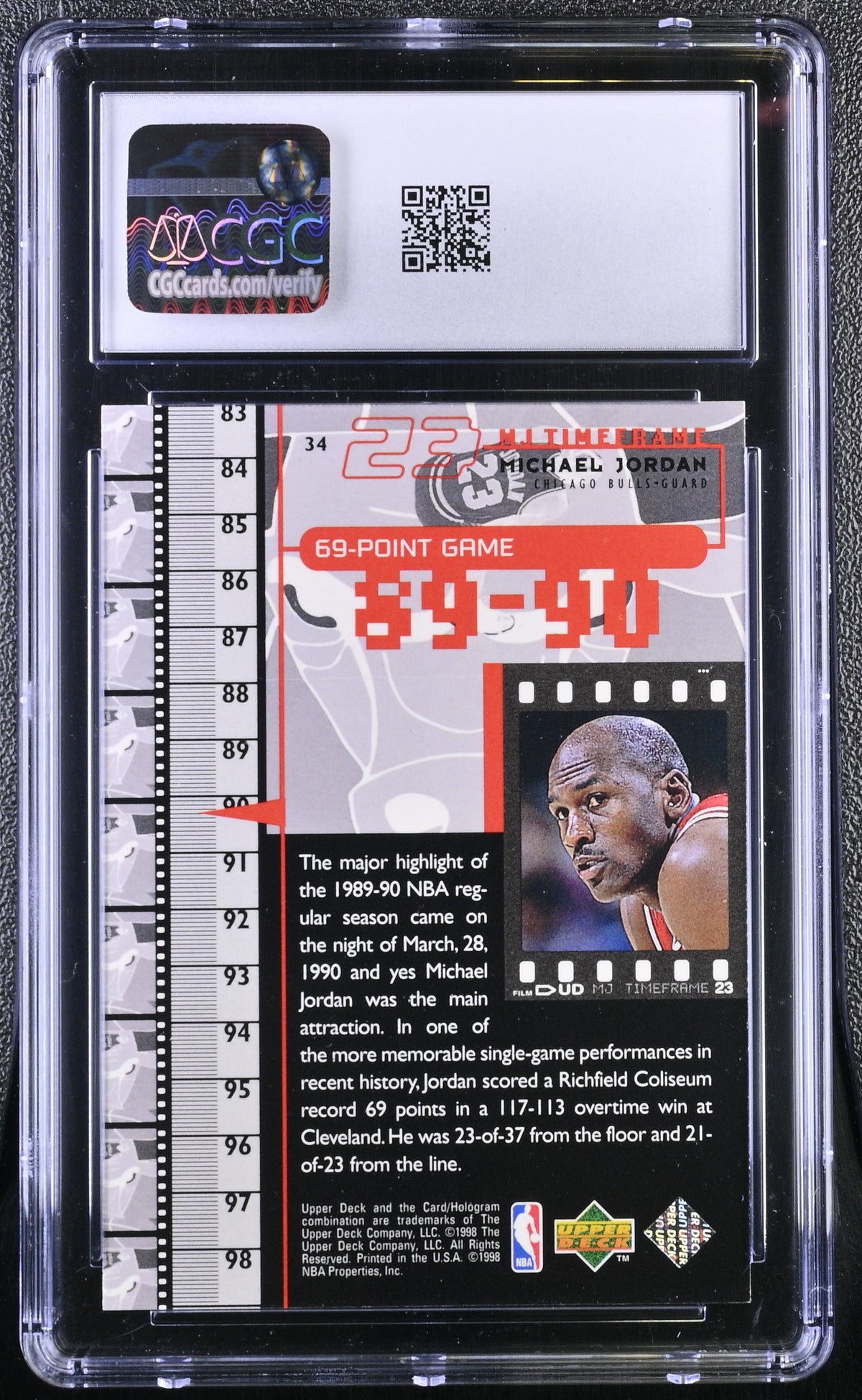 1998 Upper Deck MJ Living Legend Michael Jordan #34 CGC 9.5 Chicago Bulls