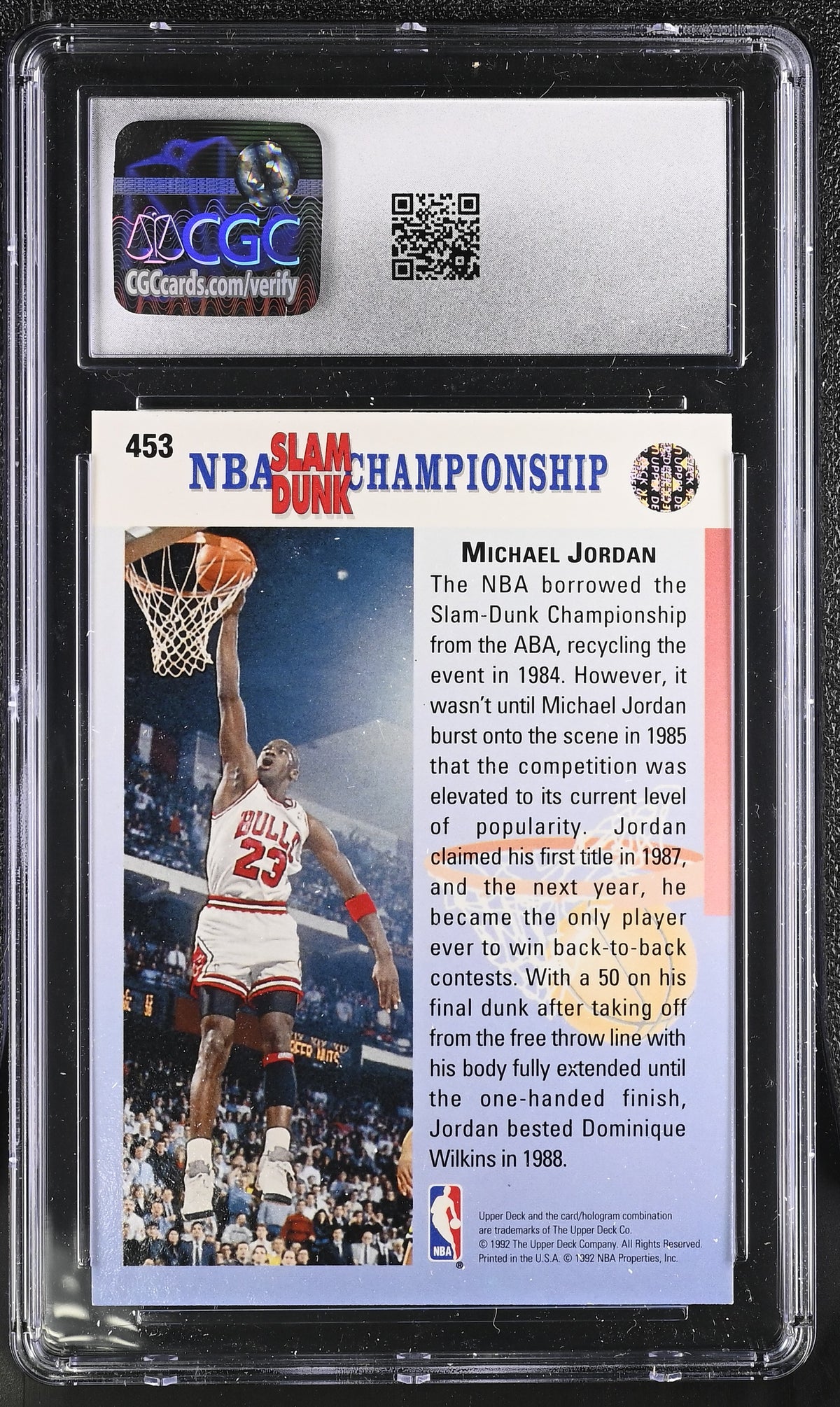 1994-95 Upper Deck Michael Jordan '92-93 Reprints #453 CGC 9.5 Bulls