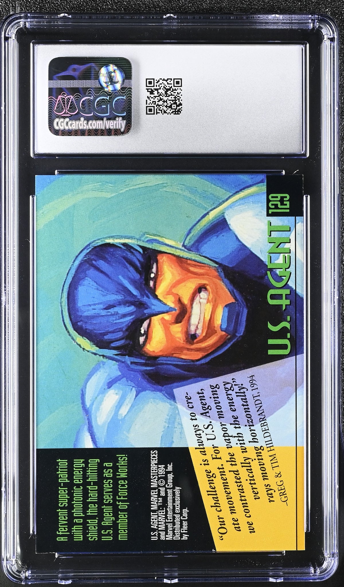 1994 Fleer Marvel Masterpieces U.S. Agent #129 CGC 9.5