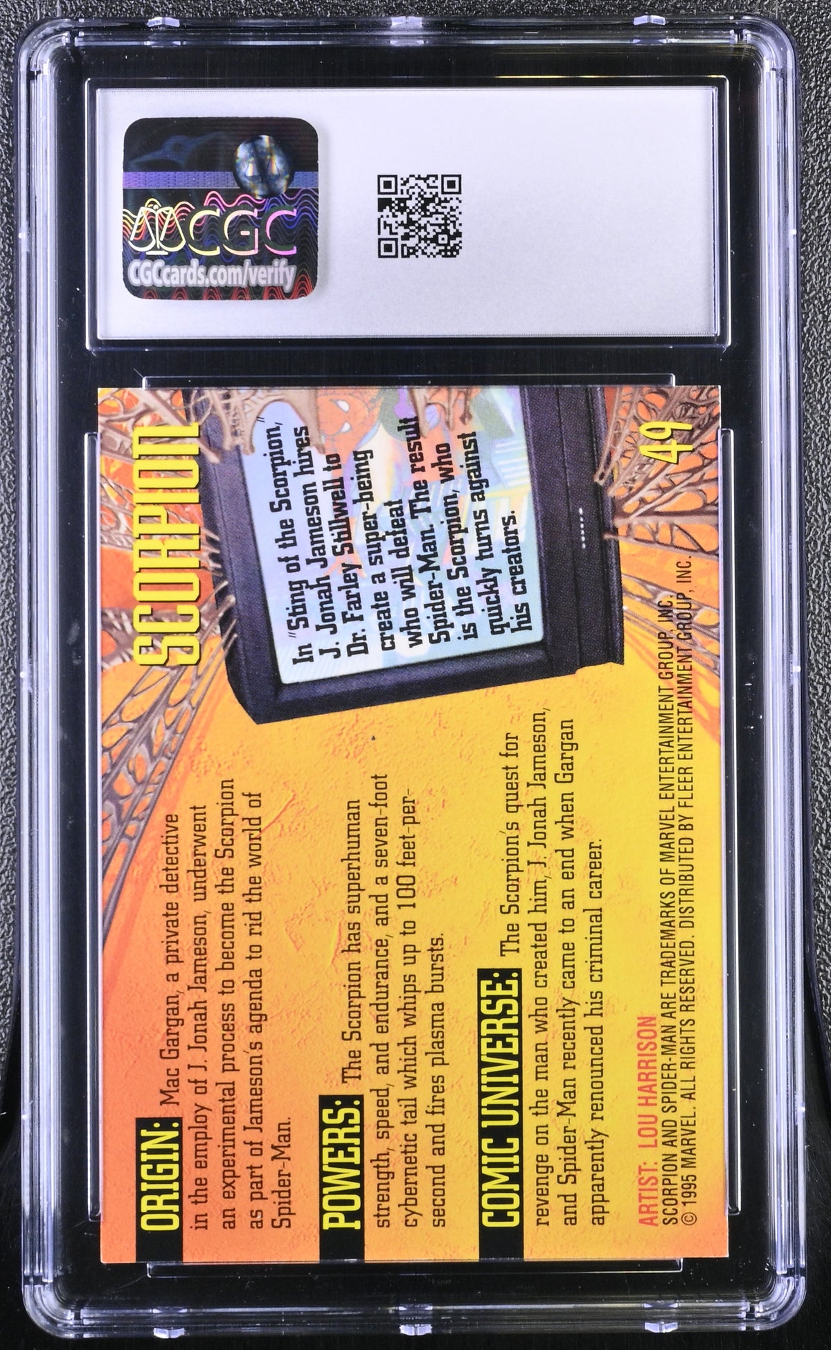 1995 Fleer Ultra Spider-Man Scorpion #49 Gold Foil Signature Series CGC 9.5