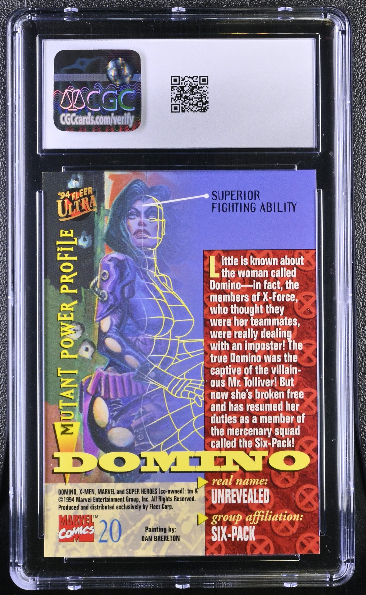 1994 Fleer Ultra X-Men Domino #20 CGC 9.5
