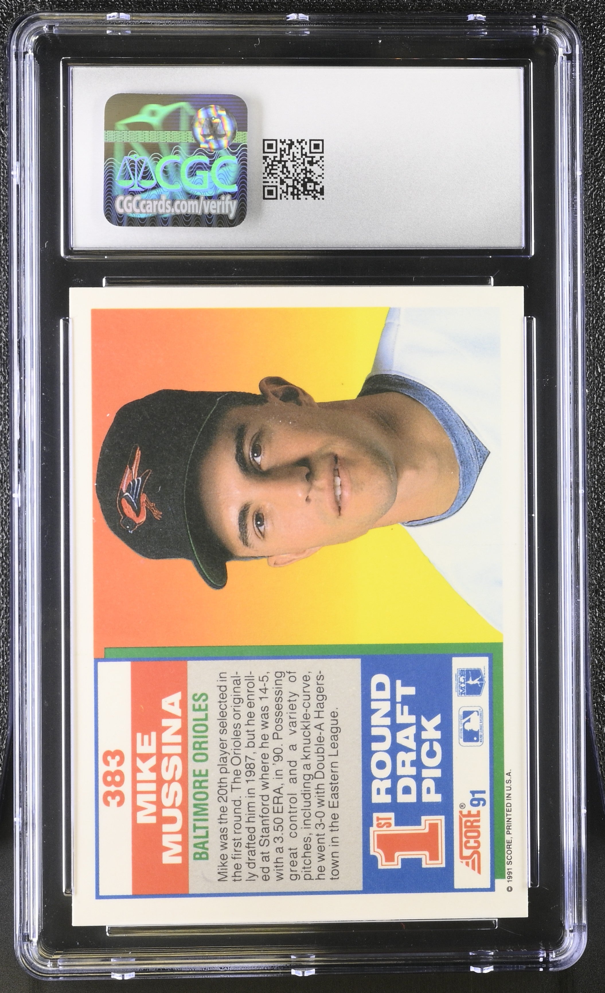 1991 Score Mike Mussina #383 CGC 9