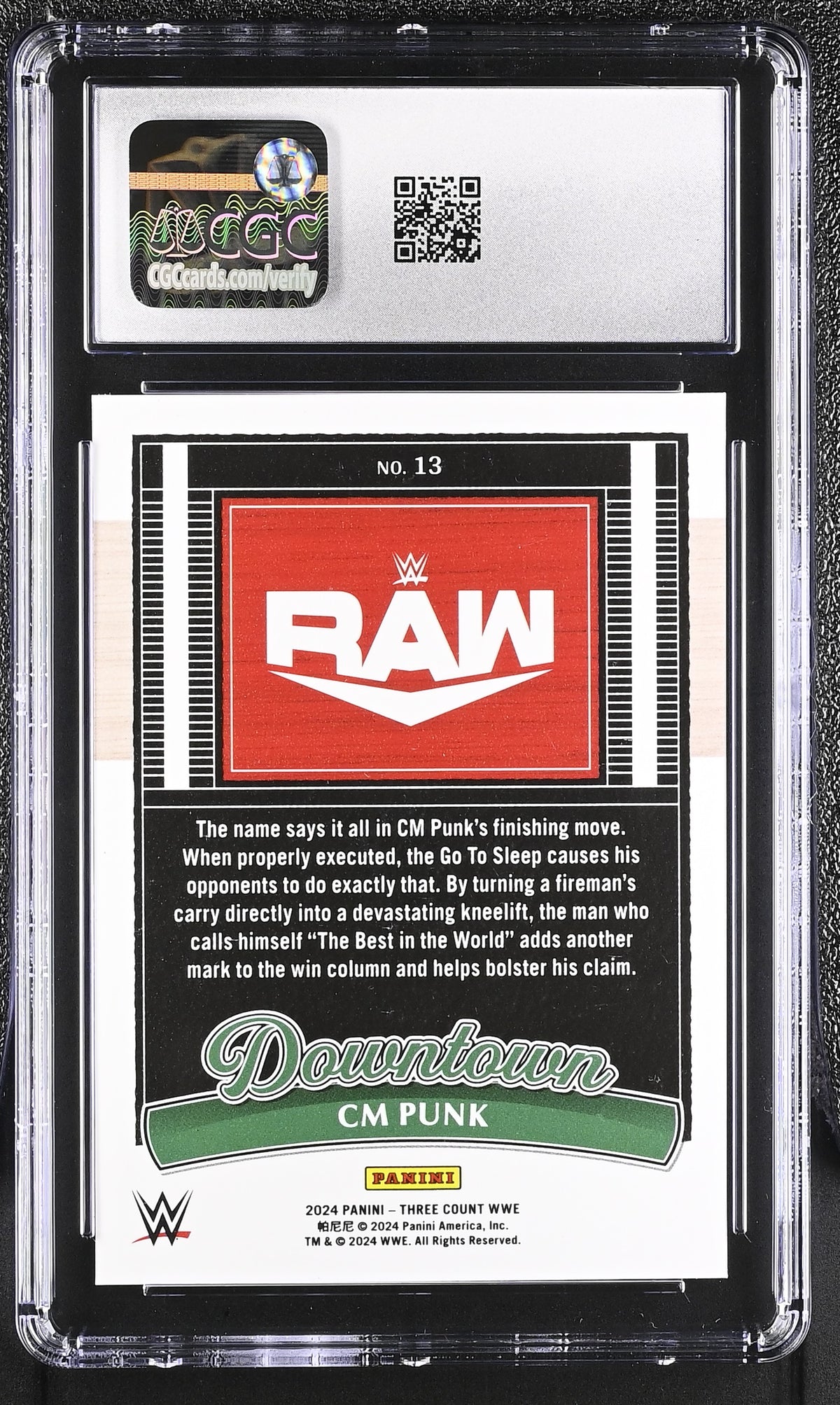 2024 Panini Three Count WWE CM Punk Downtown #13 CGC 10