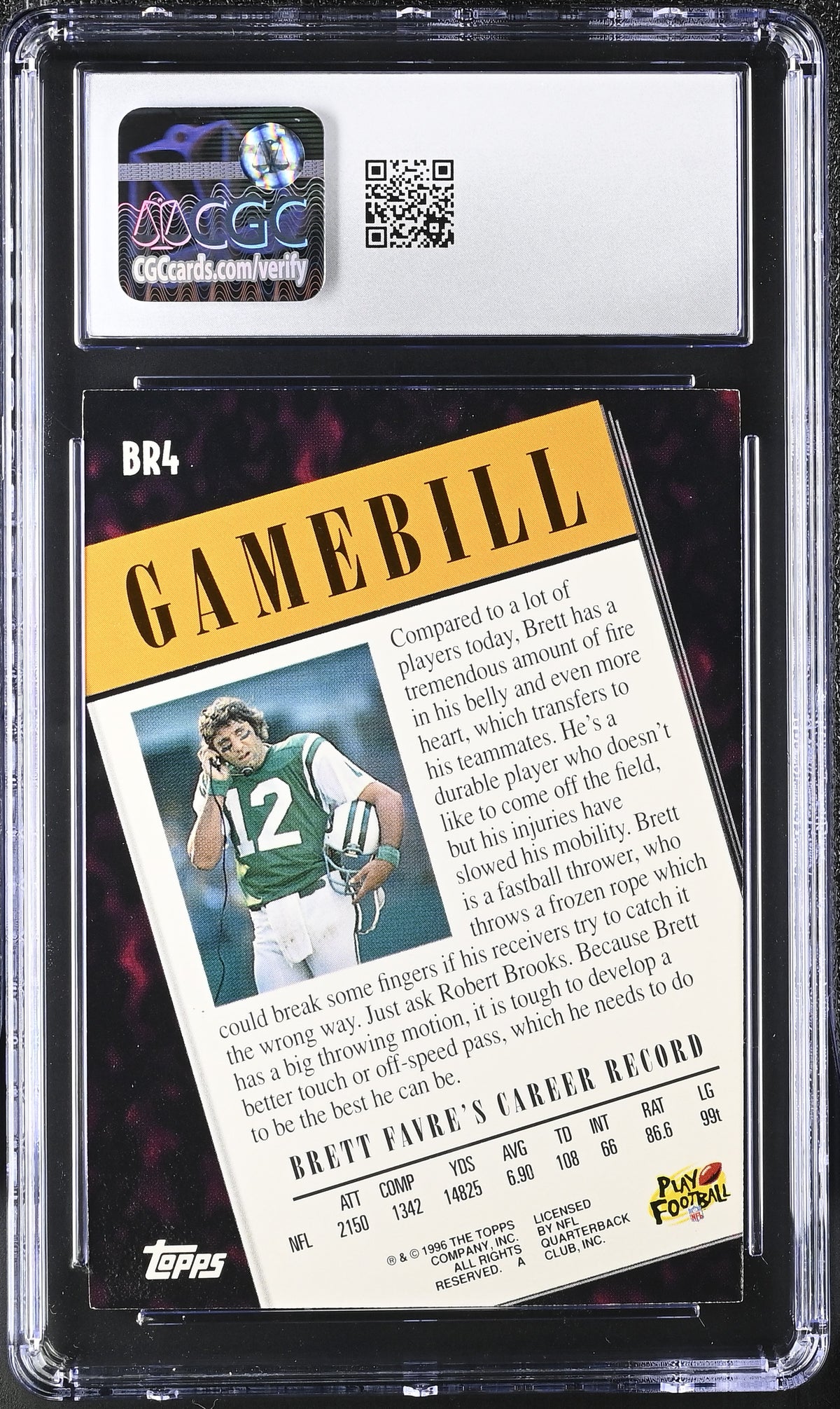 1996 Topps Brett Favre Broadway's Review #BR4 CGC 9.5