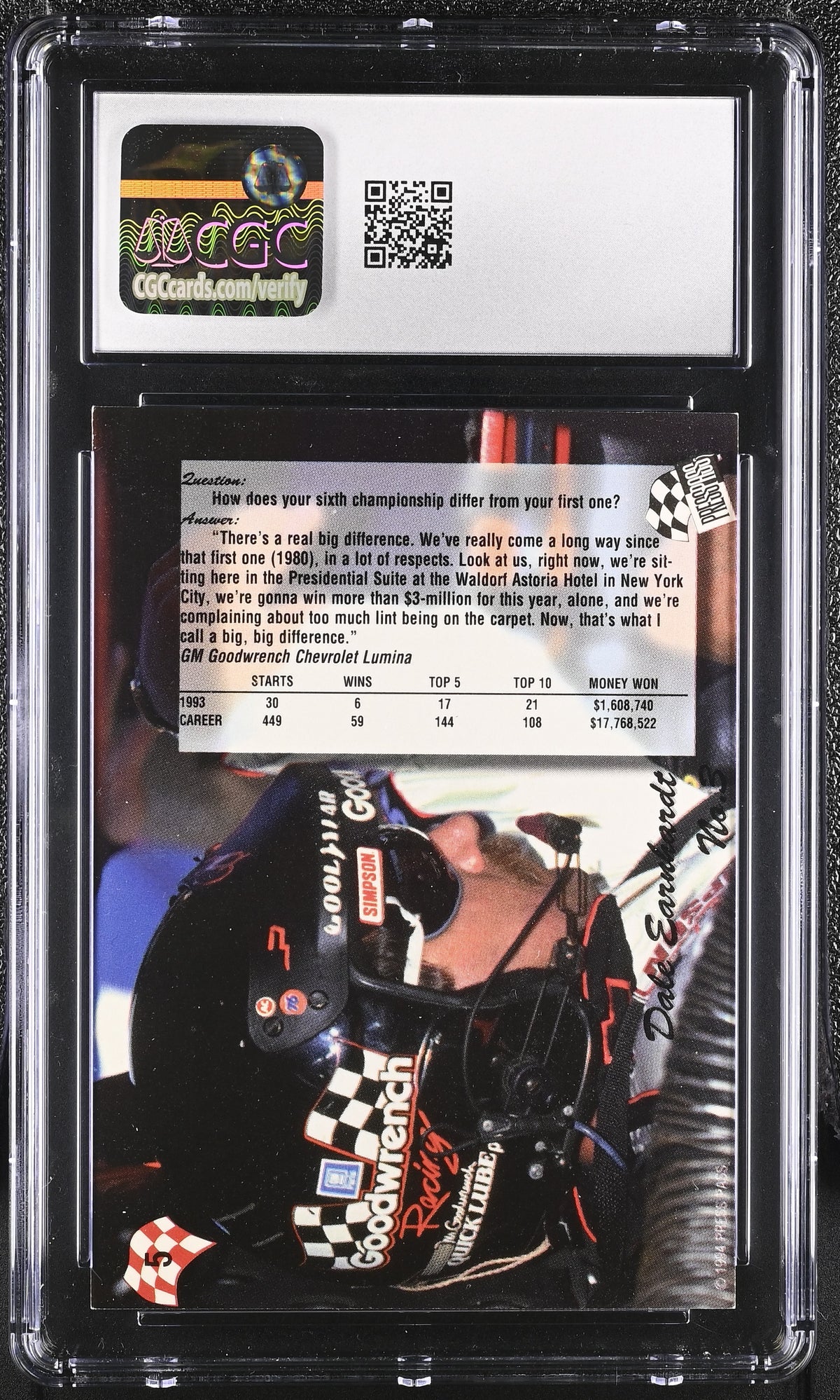 1994 Press Pass Dale Earnhardt #5 CGC 9.5
