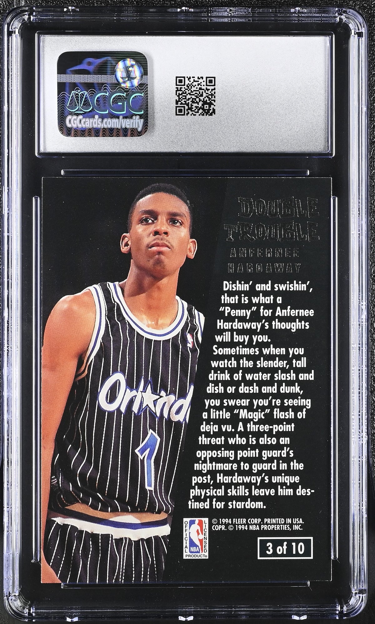 1994-95 Fleer Ultra Anfernee Hardaway Double Trouble #3 CGC 9.5 Orlando Magic
