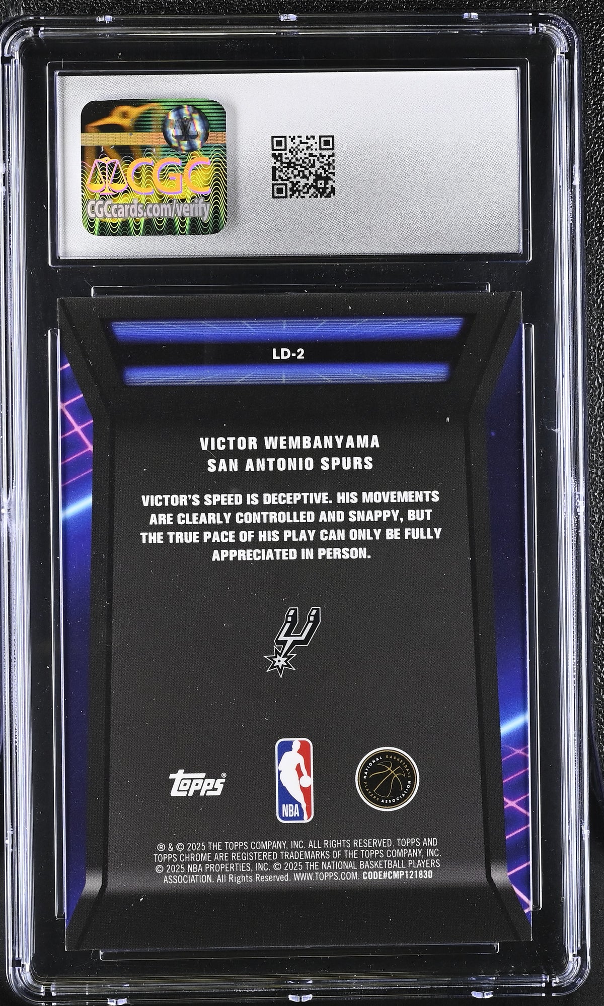 2025-26 Topps Chrome Victor Wembanyama Purple Geometric /75 Loading 2 CGC 9.5