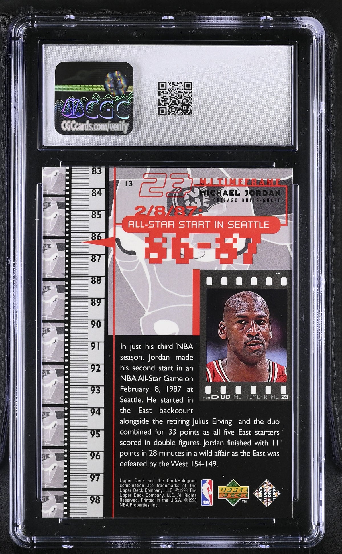 1998 Upper Deck MJ Living Legend Michael Jordan #13 CGC 9 Chicago Bulls