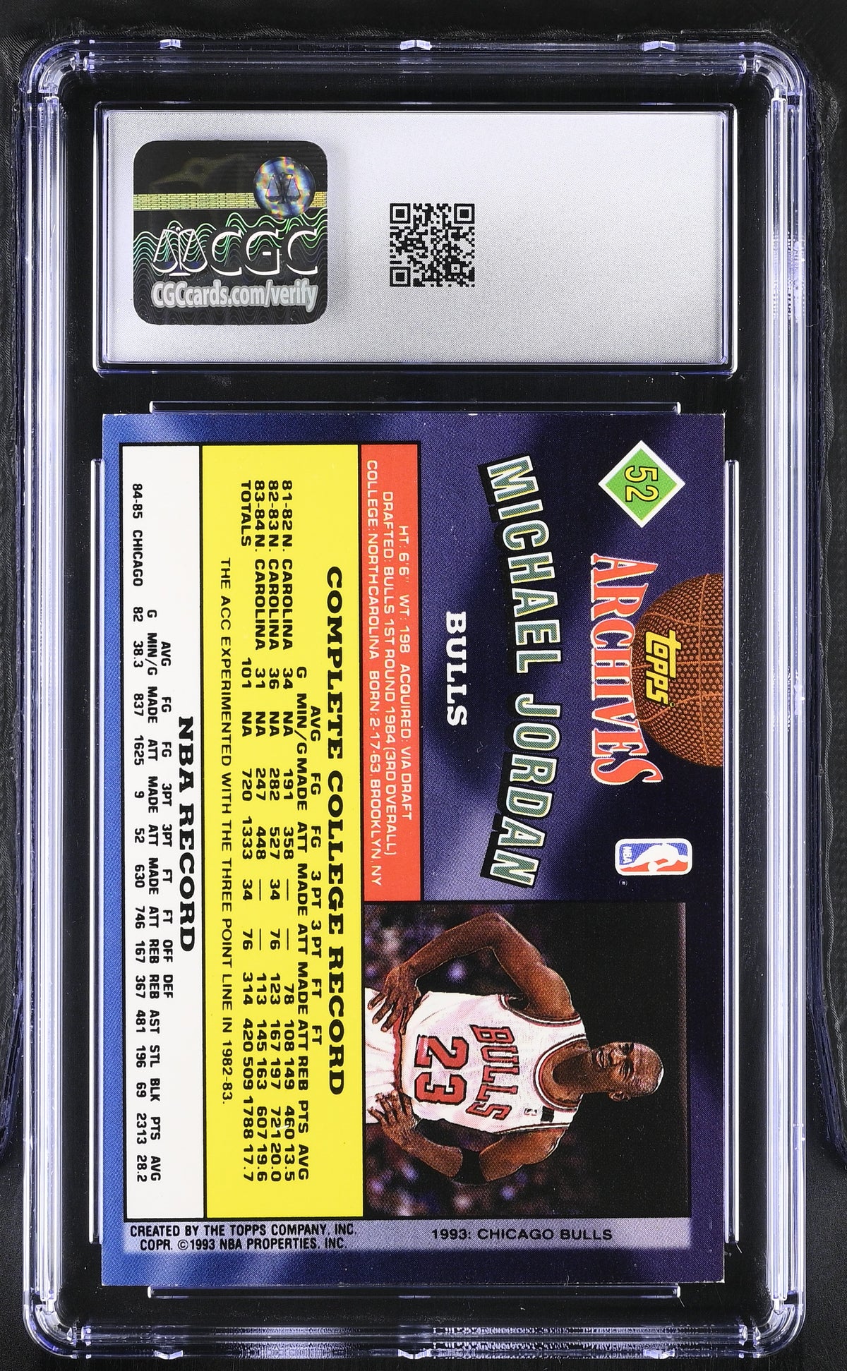 1992-93 Topps Archives Michael Jordan #52 CGC 8 Chicago Bulls
