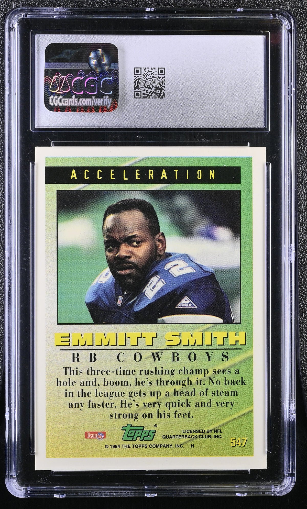 1994 Topps Emmitt Smith #547 CGC 9.5 Dallas Cowboys
