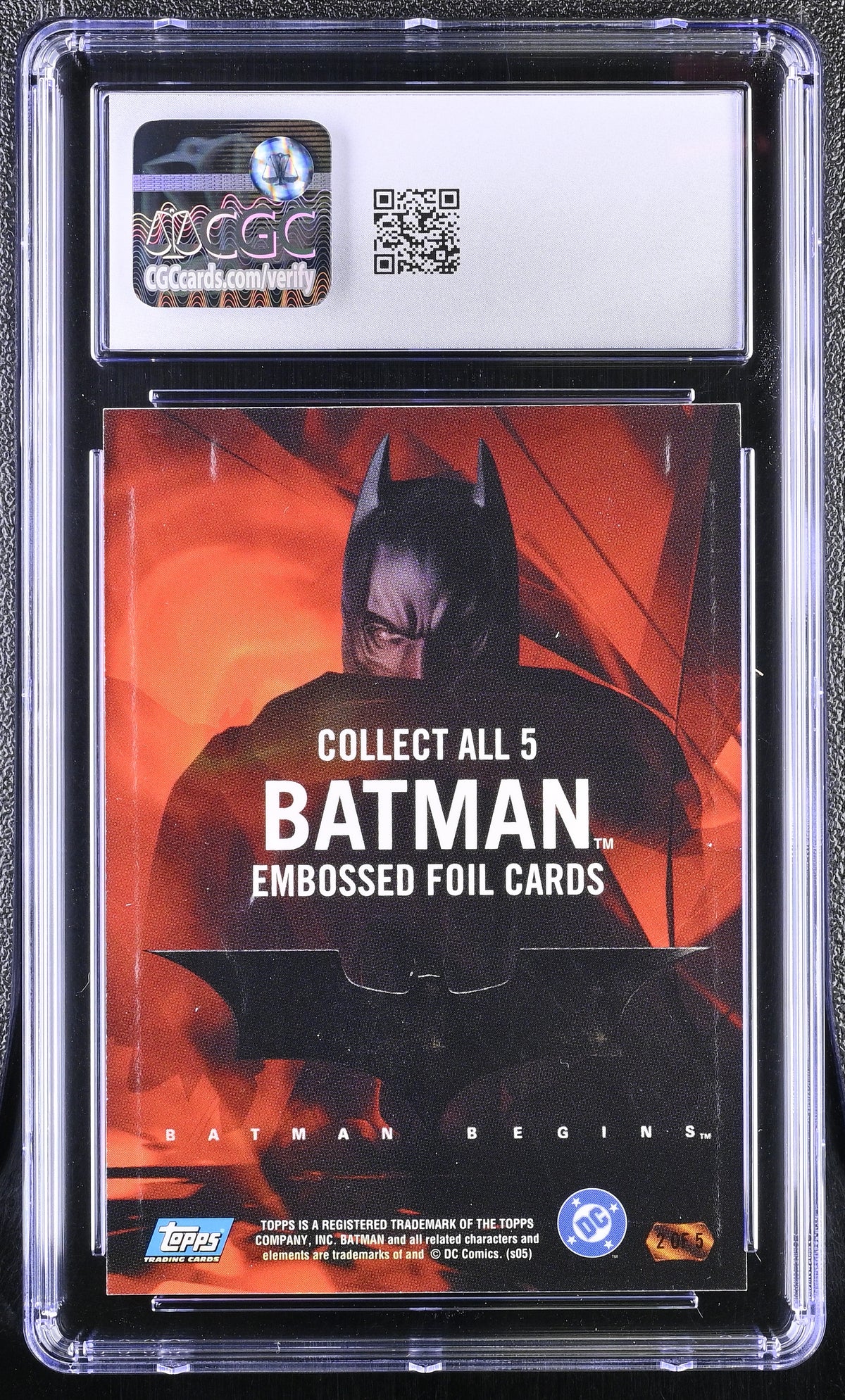 2005 Topps Batman Begins Batman Embossed Foil #2 CGC 9.5