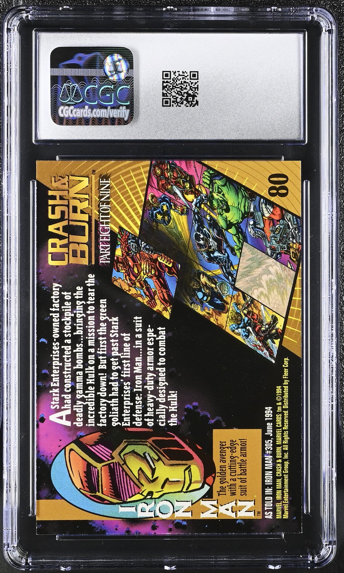 1994 Fleer Marvel Universe Series V Iron Man #80 CGC 9.5