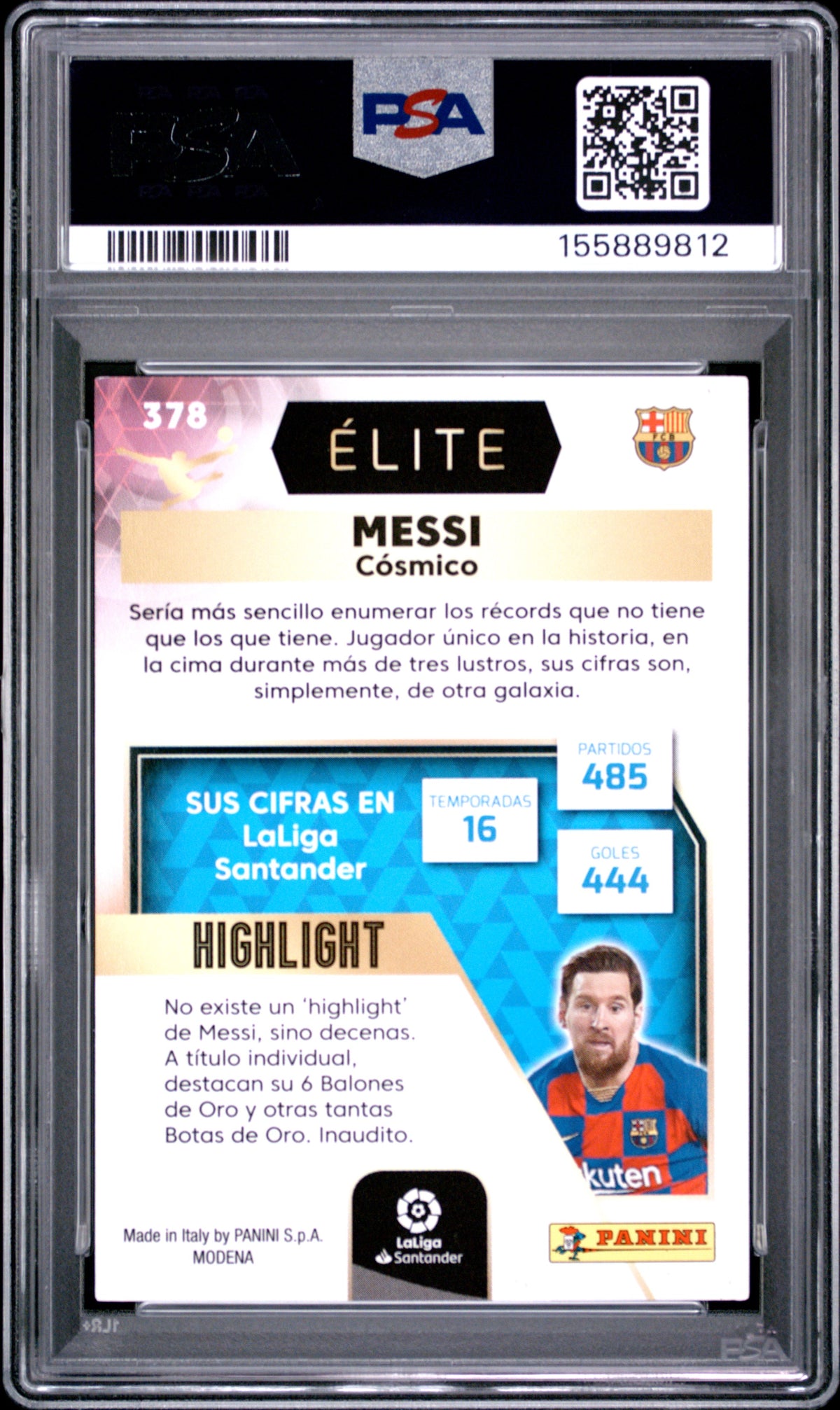2020 Panini La Liga Megacracks Lionel Messi #378 PSA 7 FC Barcelona
