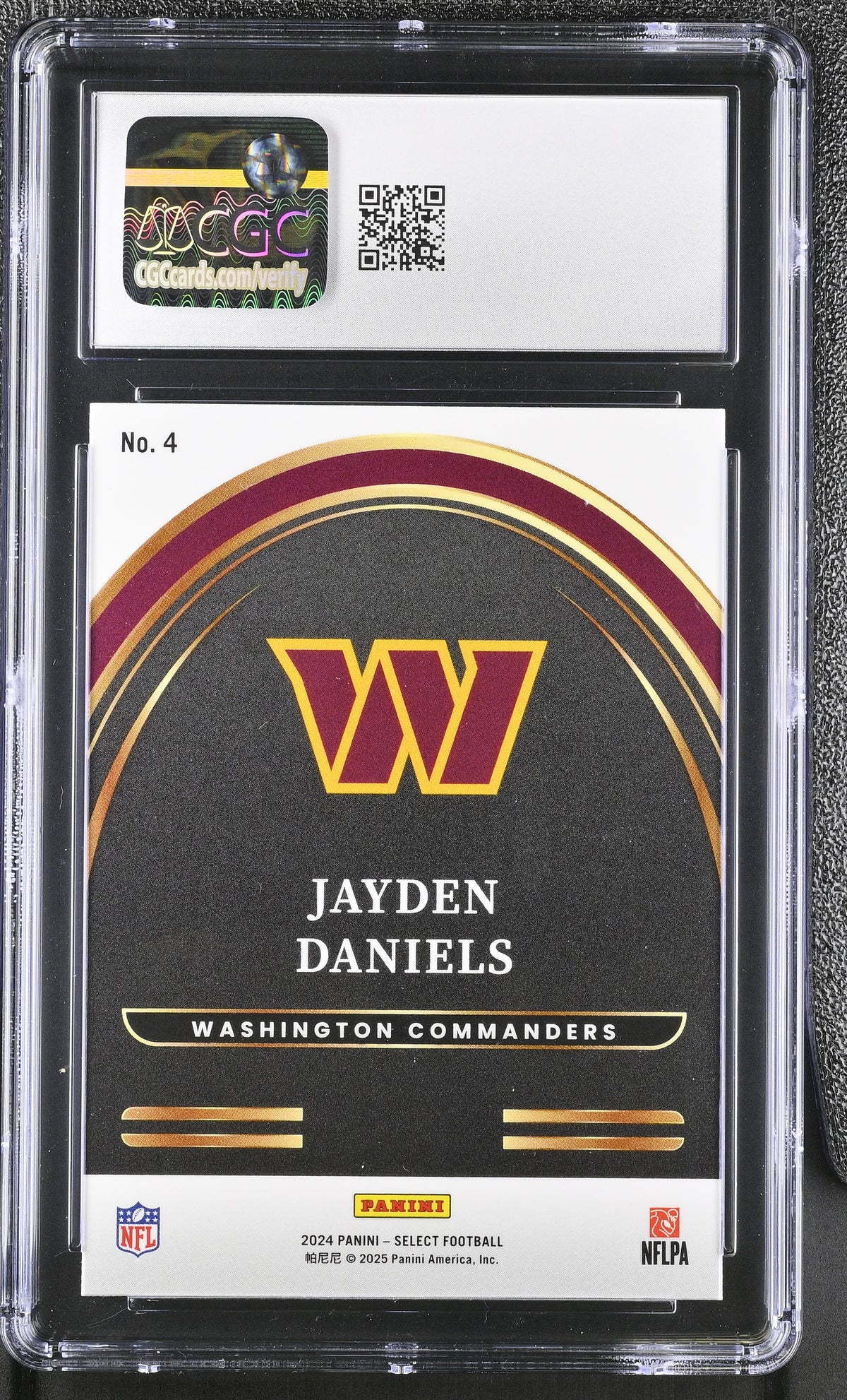2024 Panini Select Jayden Daniels Rookie Future #4 CGC 10 Washington Commanders