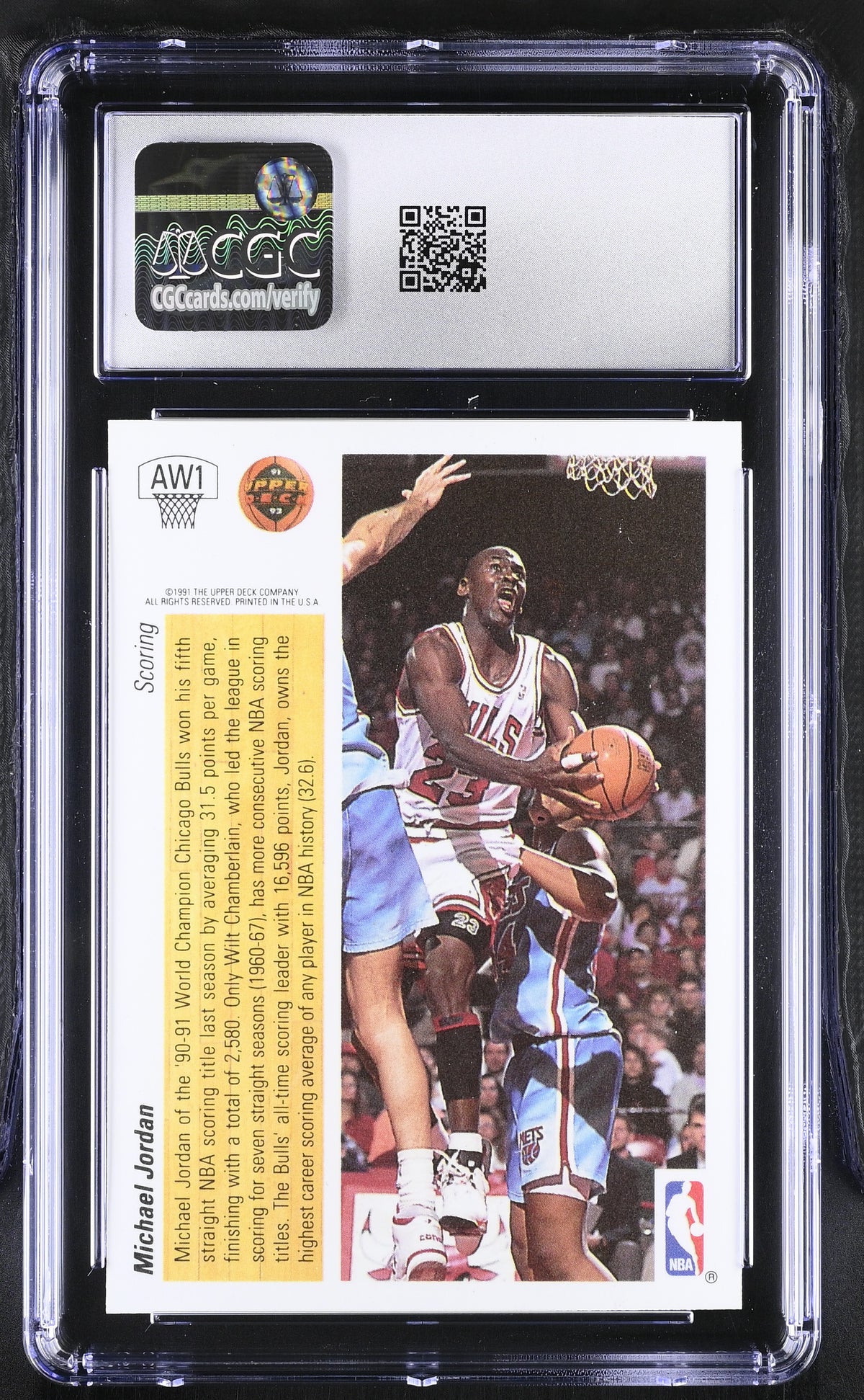1991-92 Upper Deck Michael Jordan Scoring Award Winner Holograms #AW1 CGC 9