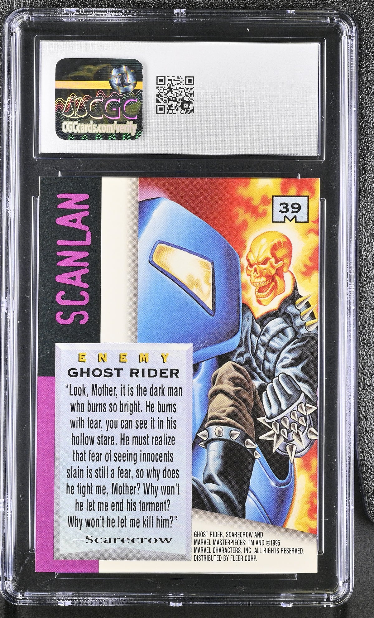 1995 Fleer Marvel Masterpieces Ghost Rider #39 CGC 10