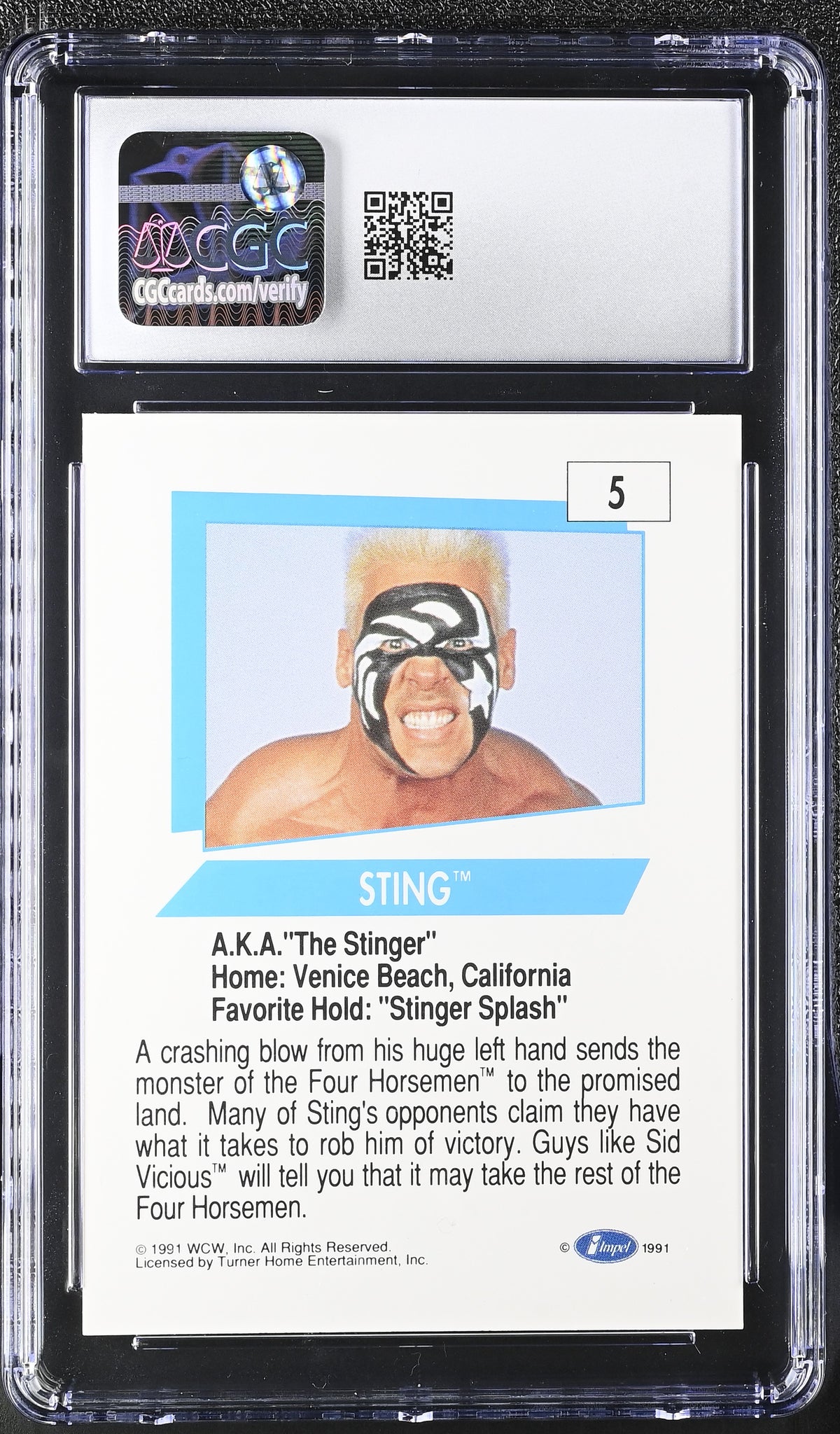 1991 Impel WCW Sting #5 CGC 9.5