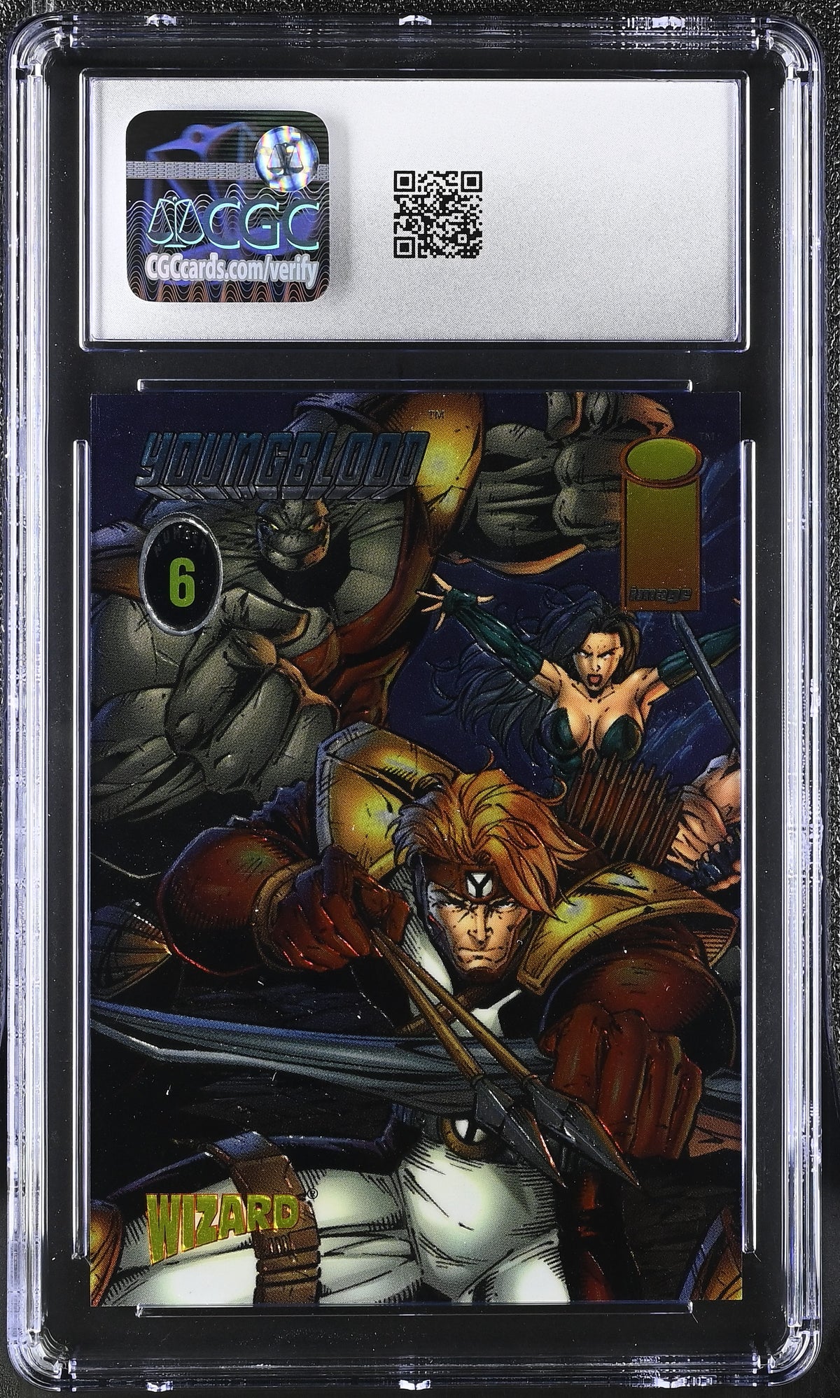 1997 Image Wizard Magazine Series 4 Youngblood / X-Force Chromium #6 CGC 9.5